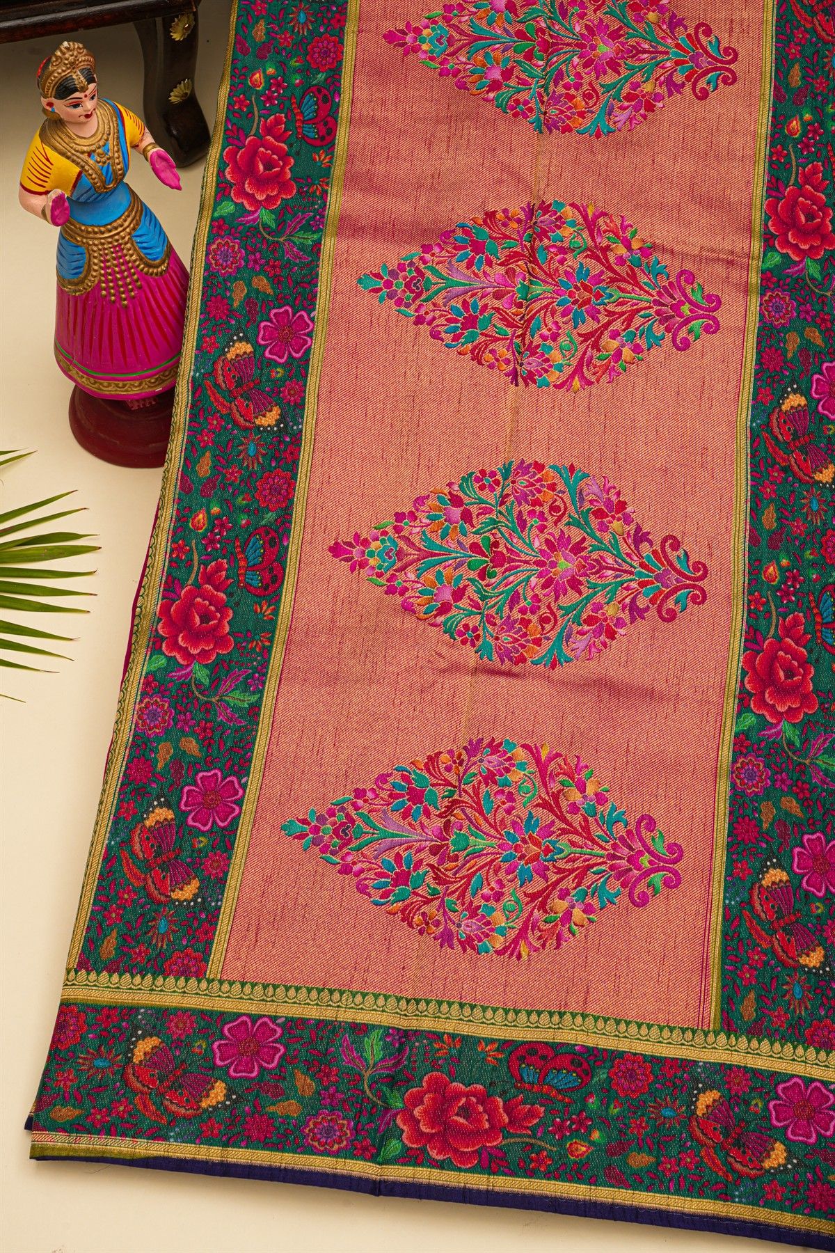 Banarasi Crepe Magenta Saree