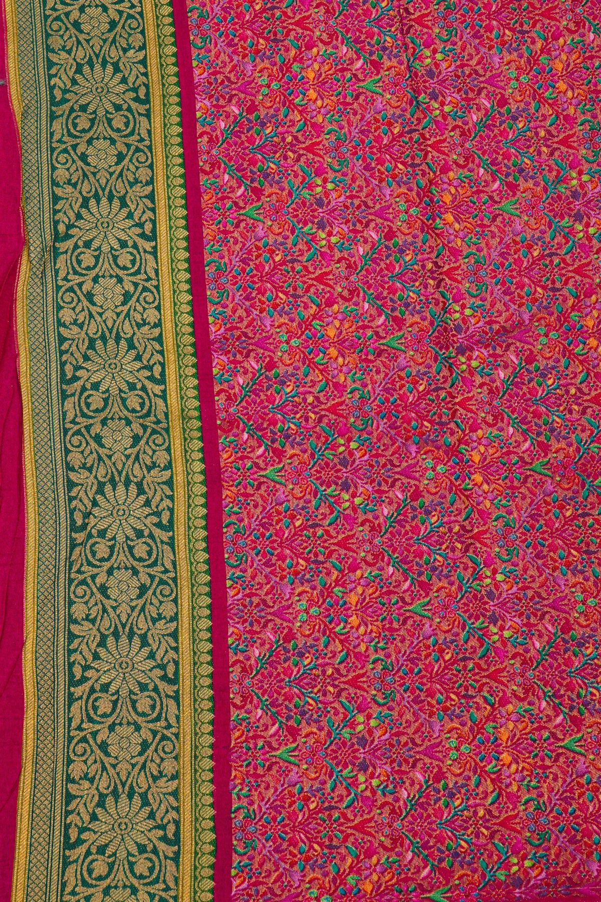 Banarasi Crepe Magenta Saree