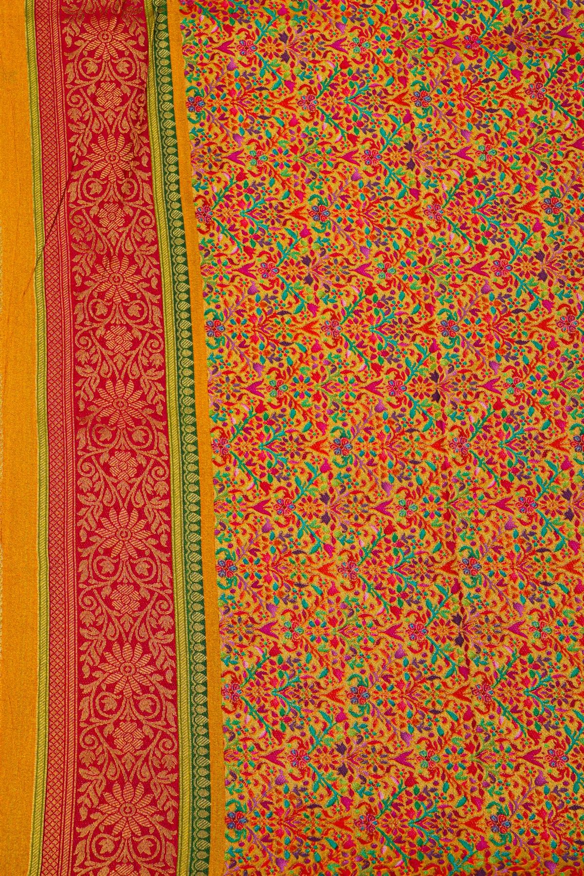 Banarasi Crepe Mustard Saree