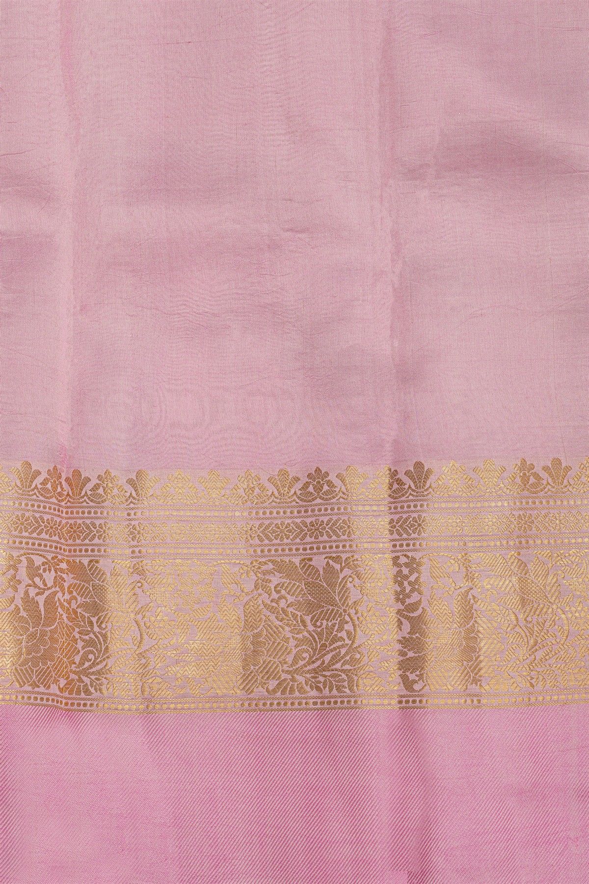 Fancy Organza Orange Saree With Checks And Buttis Body And Contrast Florals And Leaves Border