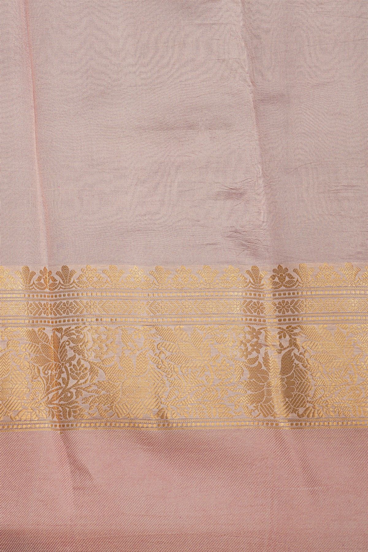 Fancy Organza Purple Saree With Checks And Buttis Body And Contrast Florals And Leaves Border