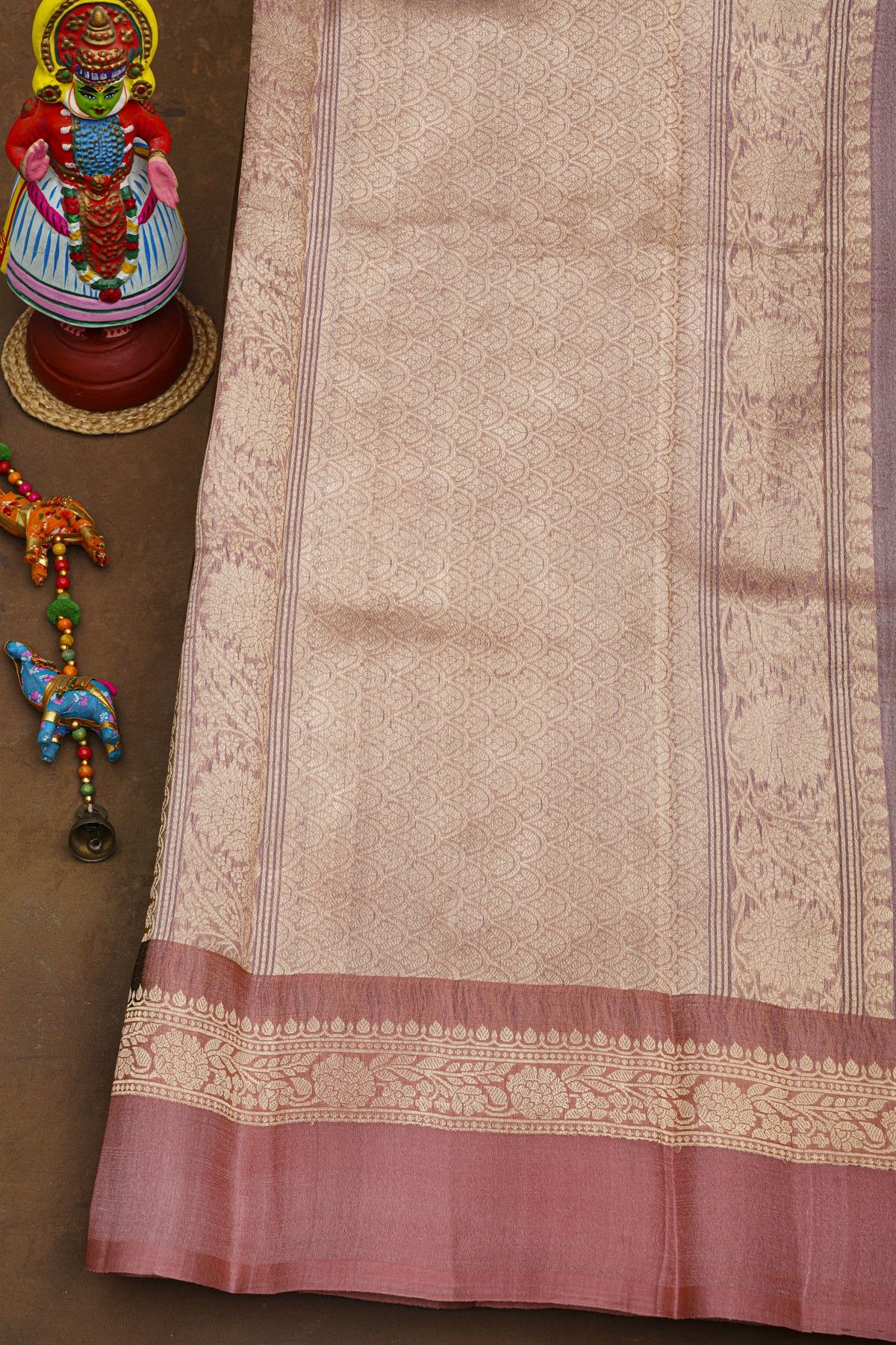 Fancy Matka Silk Dual Colour Saree With Zari Lines And Florals Body