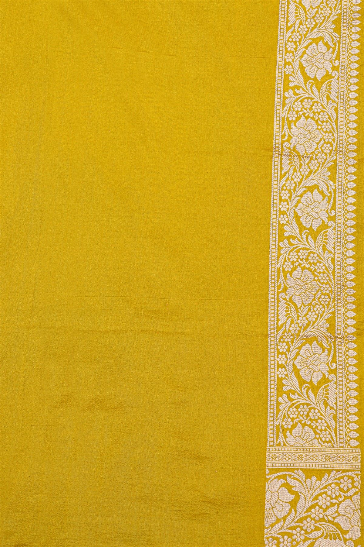Banarasi Silk Yellow Saree With All Over Meenakari Weave