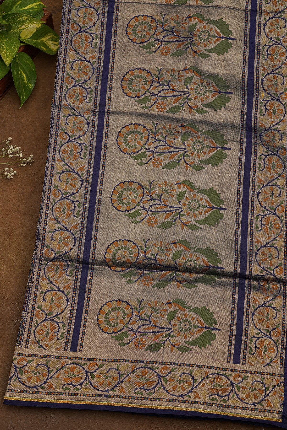 Banarasi Silk Navy Blue Saree