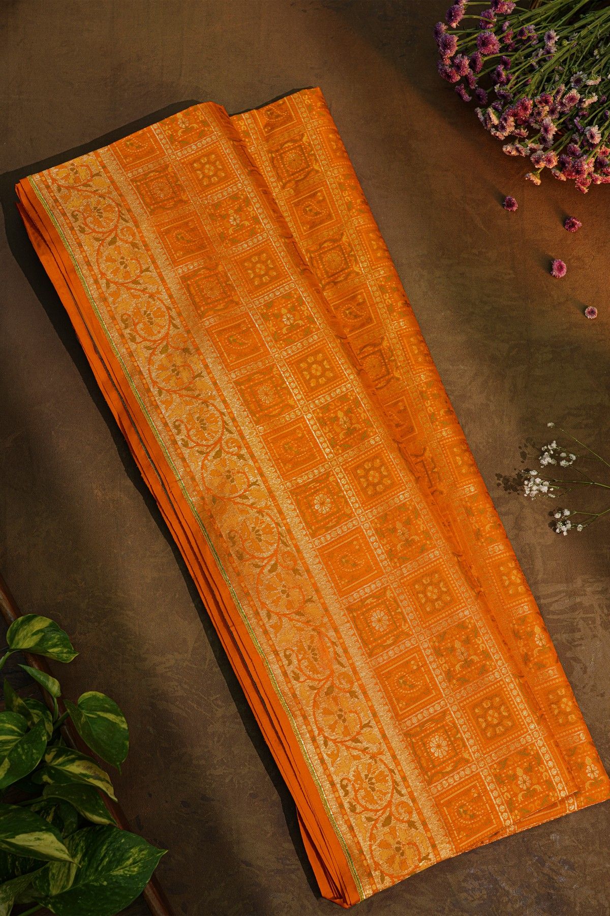 Banarasi Silk Orange Saree