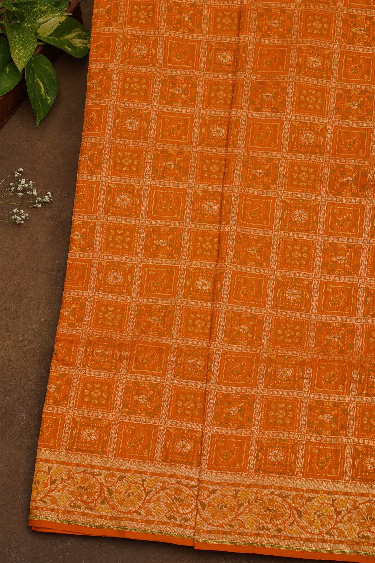 Banarasi Silk Orange Saree
