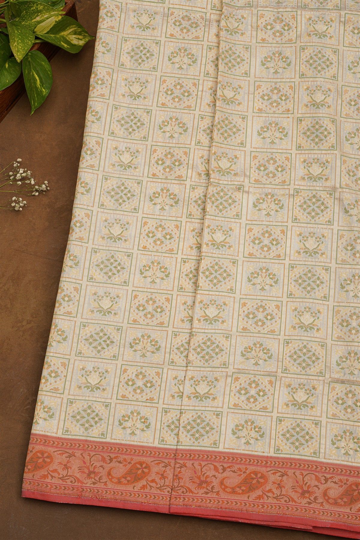 Banarasi Silk Off White Saree