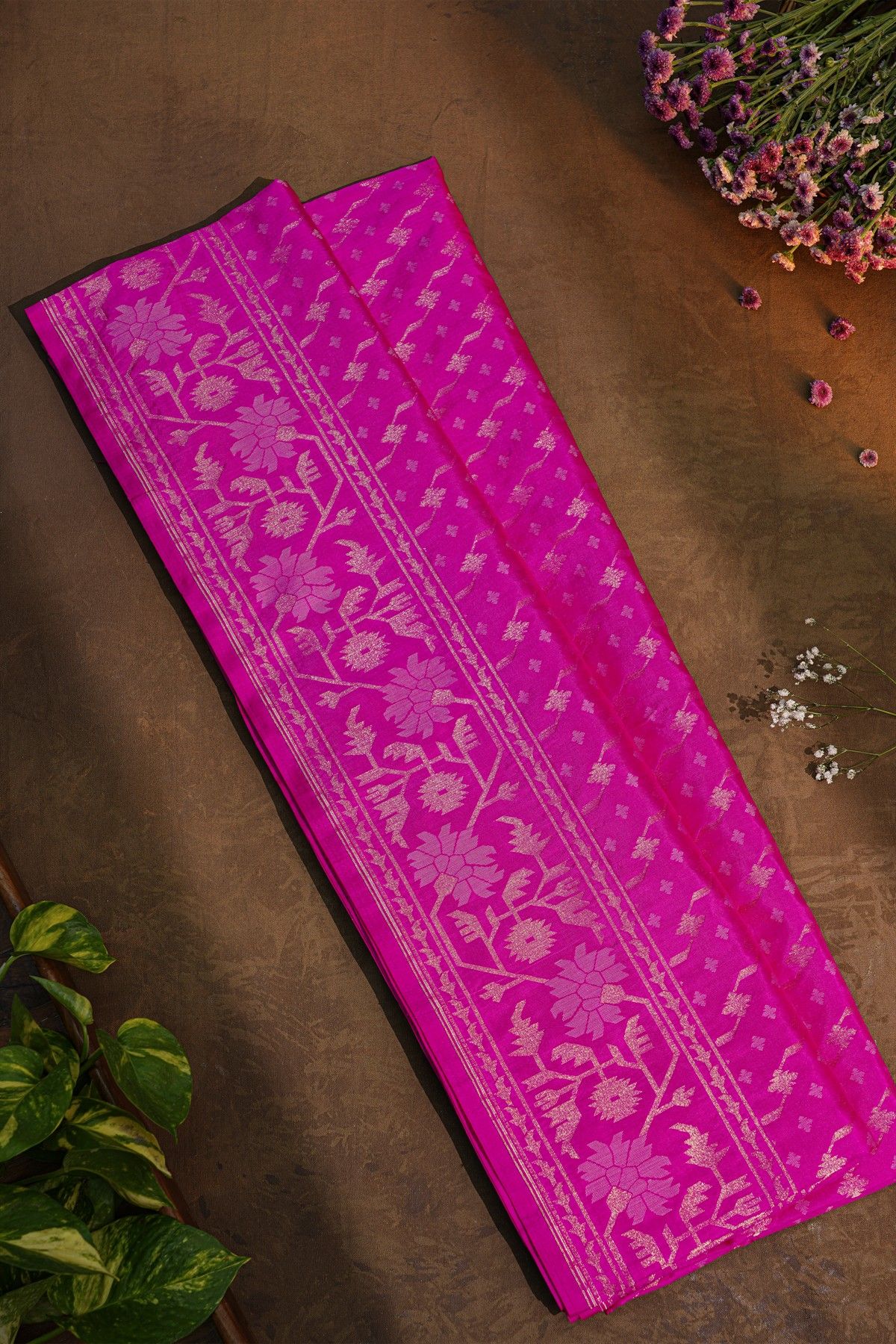 Banarasi Silk Magenta Saree