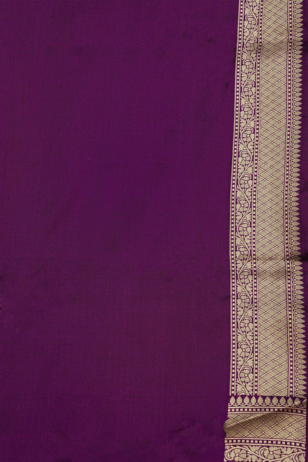 Banarasi Silk Purple Saree With Floral Brocade Pallu