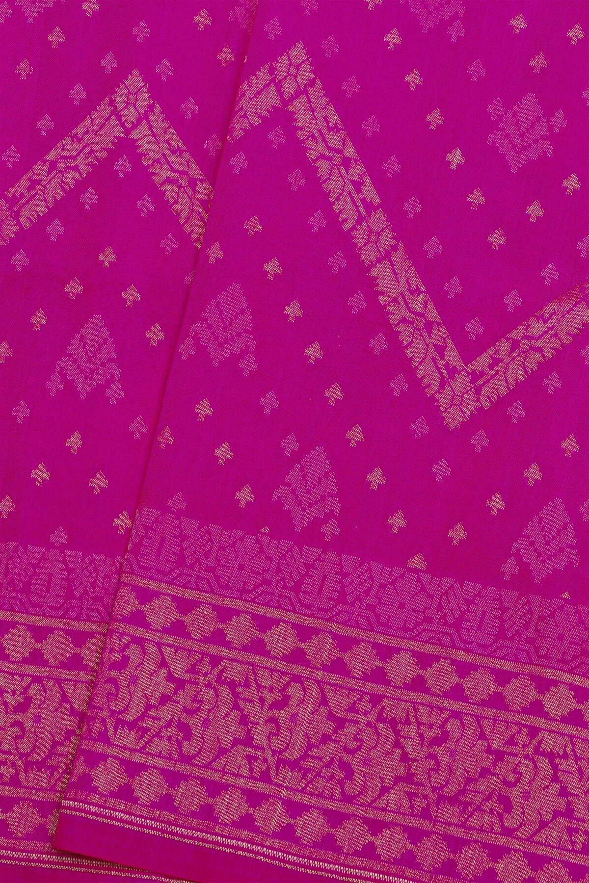 Banarasi Silk Magenta Saree With Floral Brocade Pallu