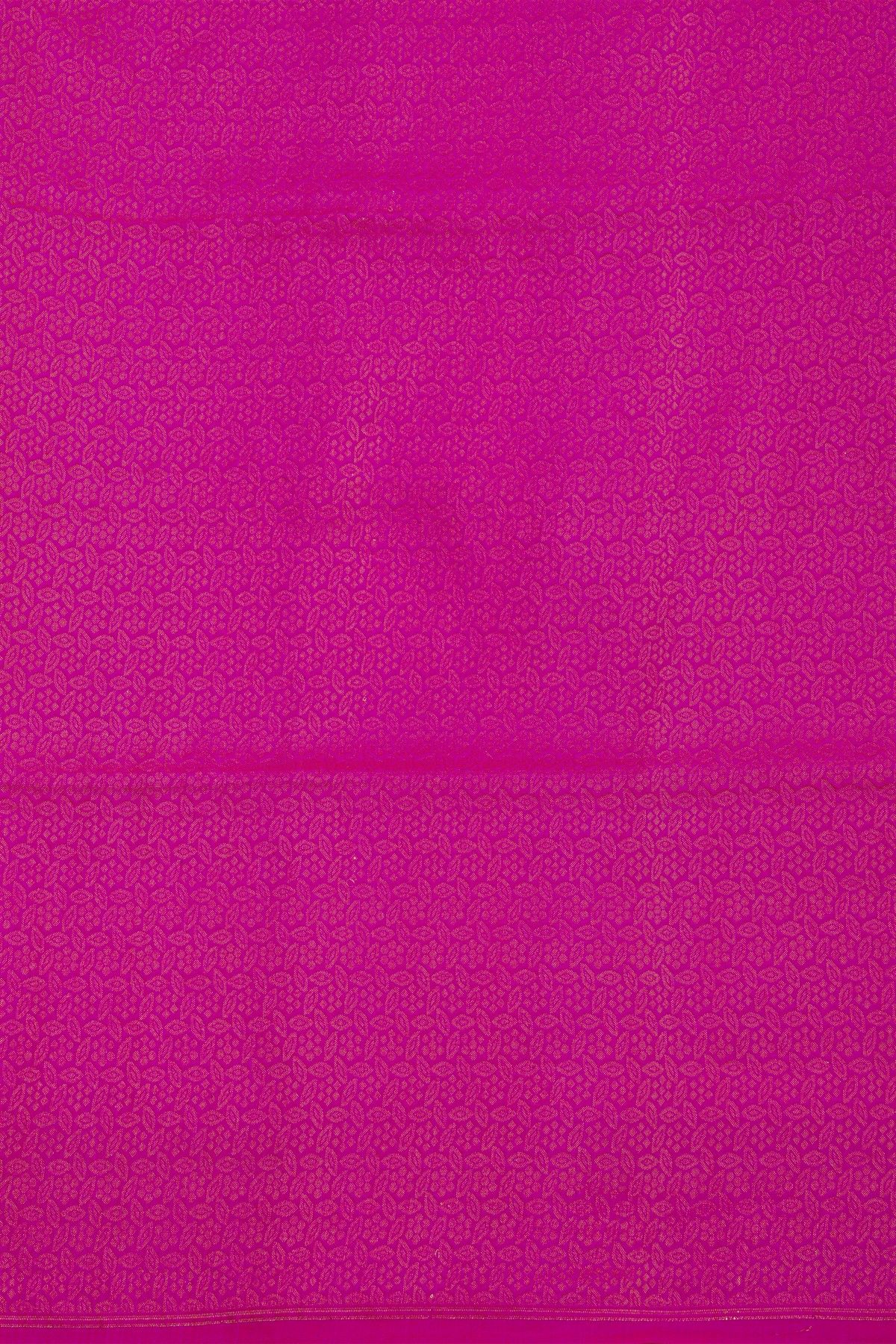 Banarasi Silk Magenta Saree With Floral Brocade Pallu