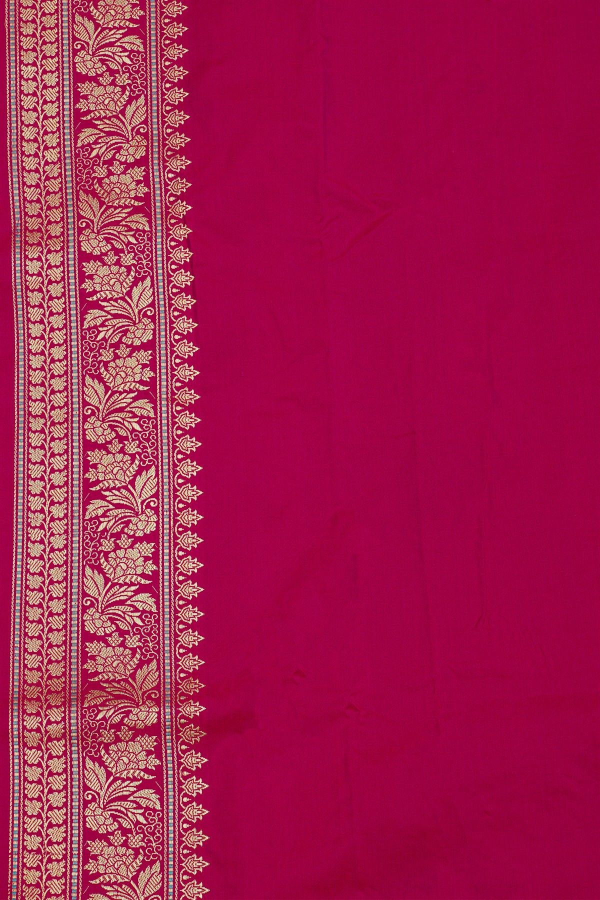 Banarasi Silk Magenta Saree with Meenakari Floral Jaal & Zari Border