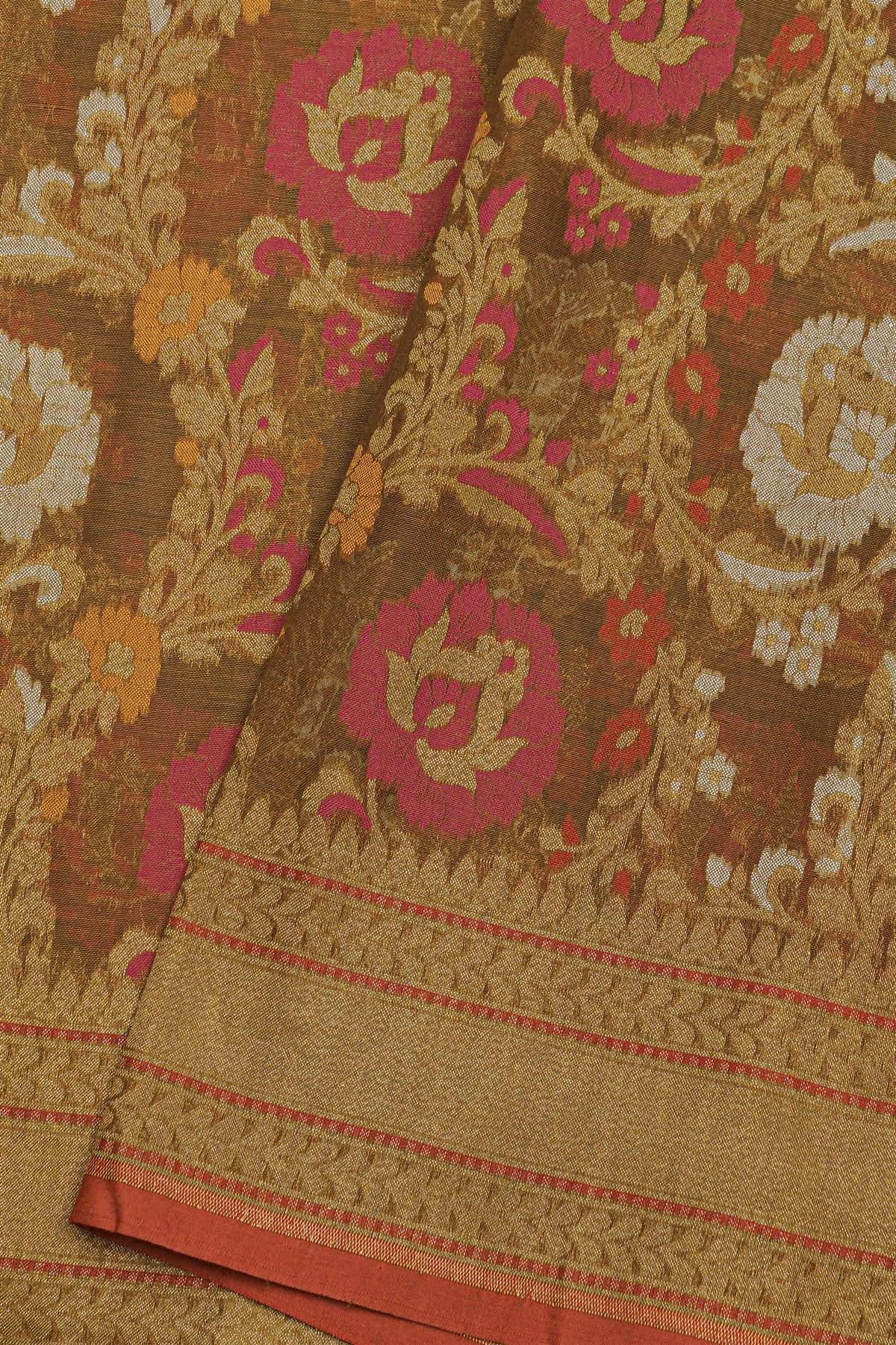 Banarasi Cotton Multi Colour Saree With Kaddi Pallu
