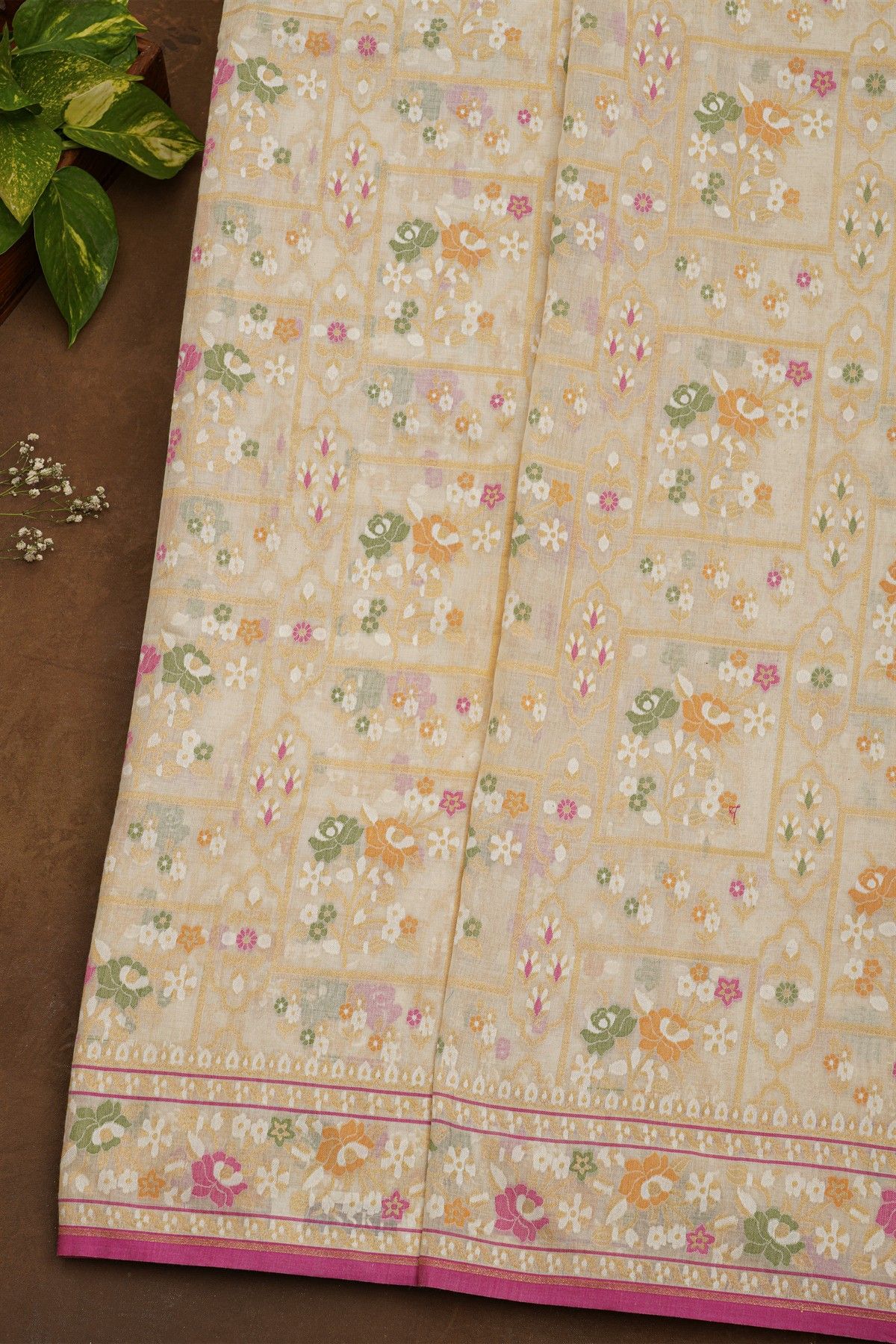 Banarasi Cotton Off White Saree