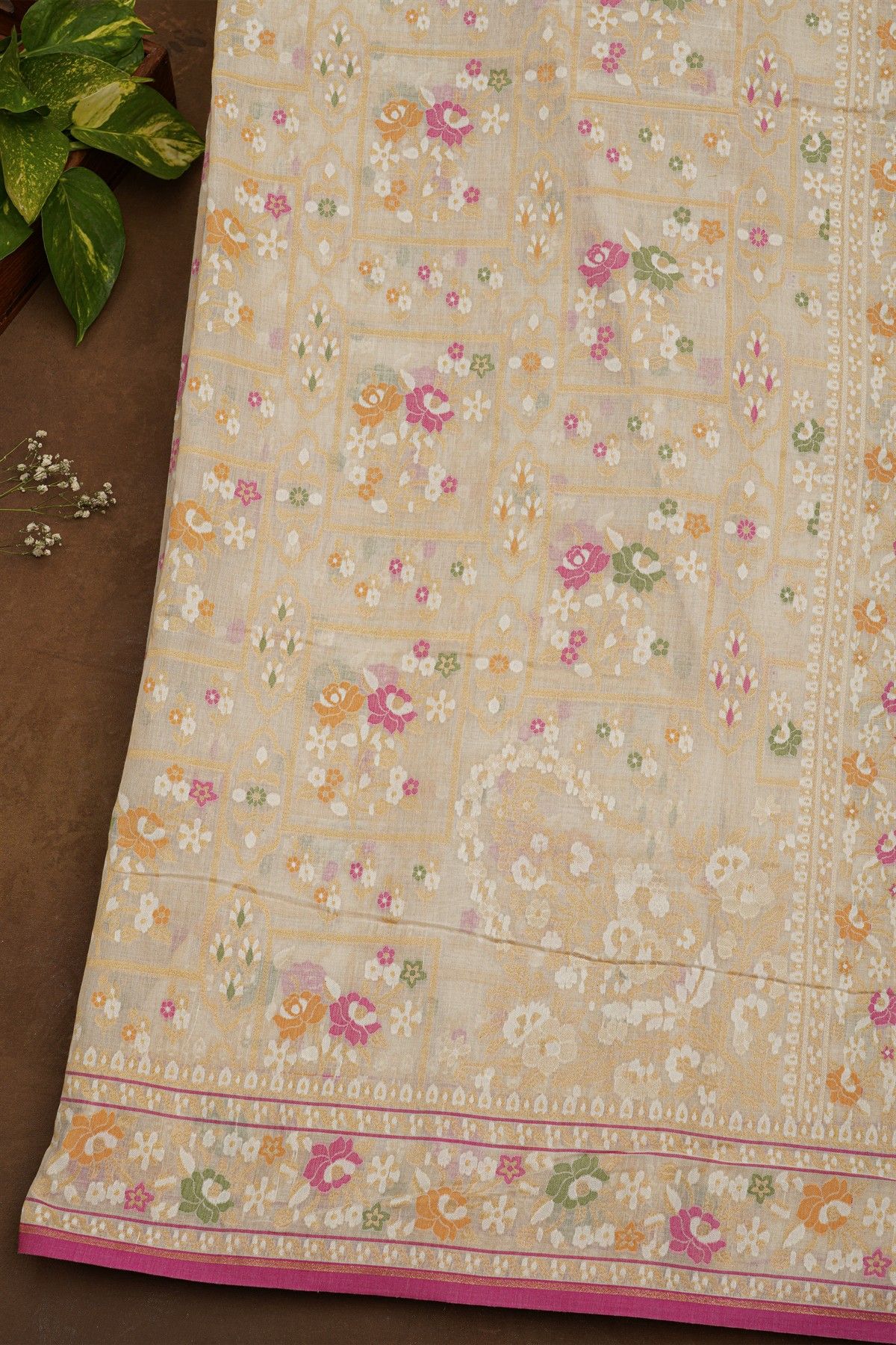 Banarasi Cotton Off White Saree