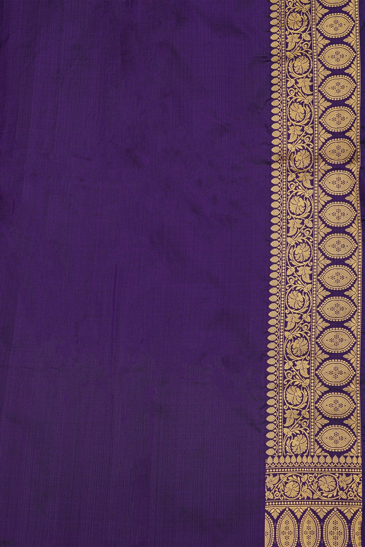 Banarasi Silk Navy Blue Saree With Floral Brocade Pallu