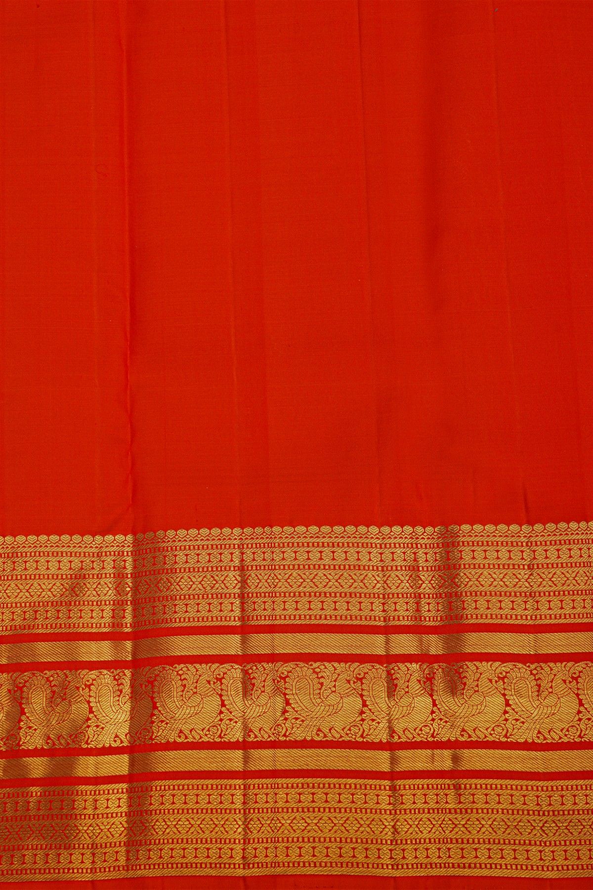 Kancheepuram Pure Silk Parrot Green Saree With Florals And Peacocks Traditional Border
