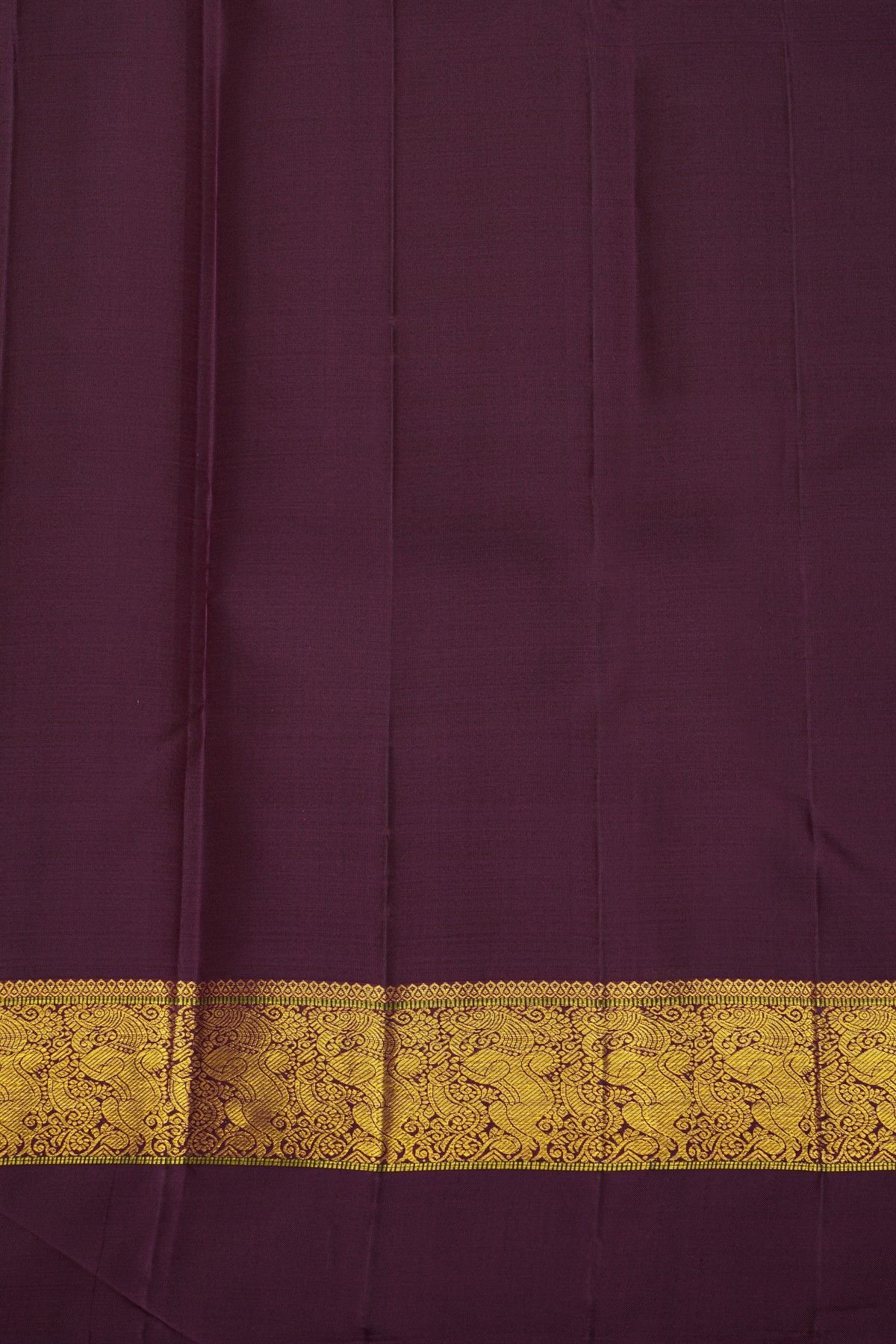 Kancheepuram Pure Silk Purple Saree With Muniya Buttis Edge Border
