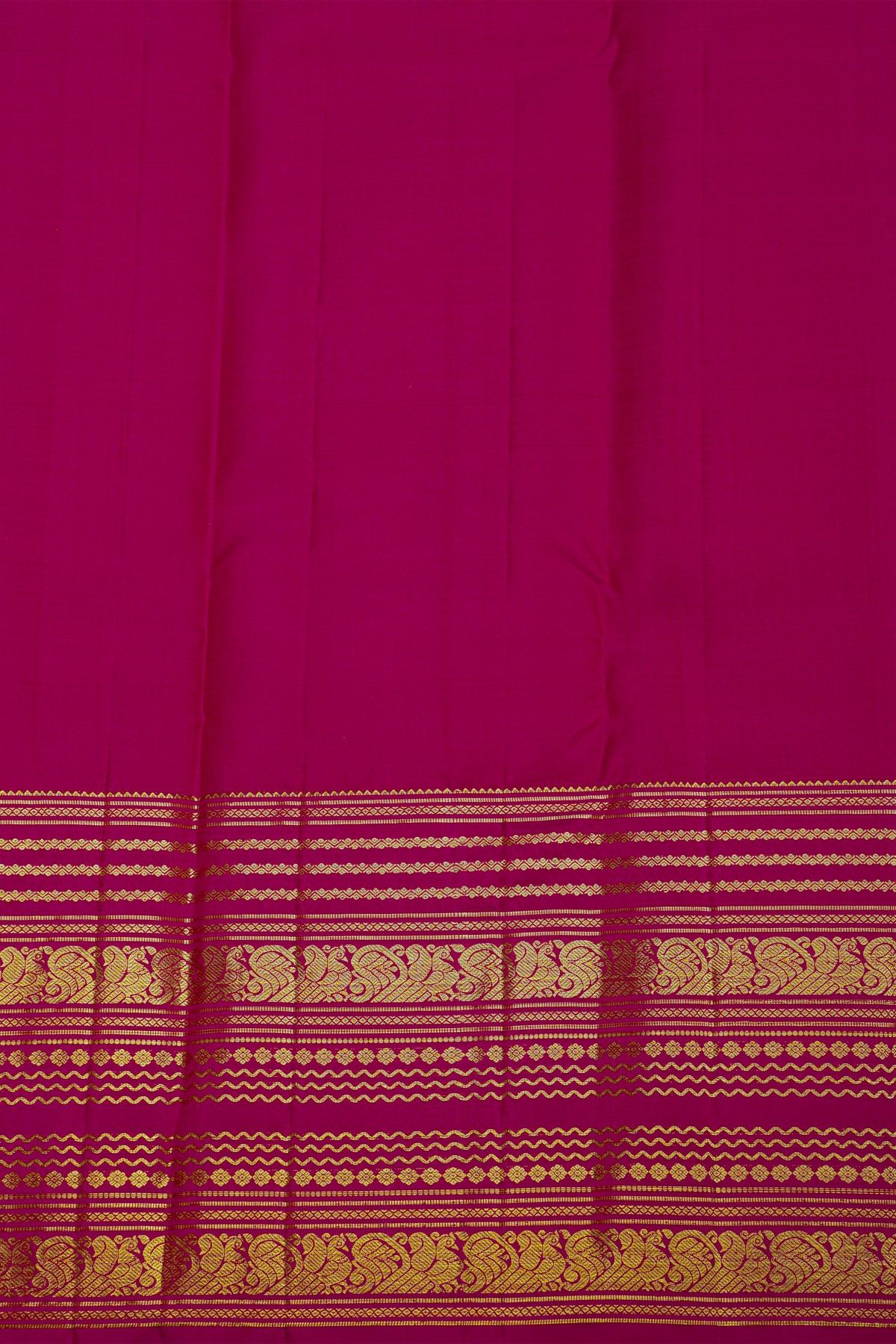 Kancheepuram Pure Silk Orange Saree With Florals And Peacocks Border