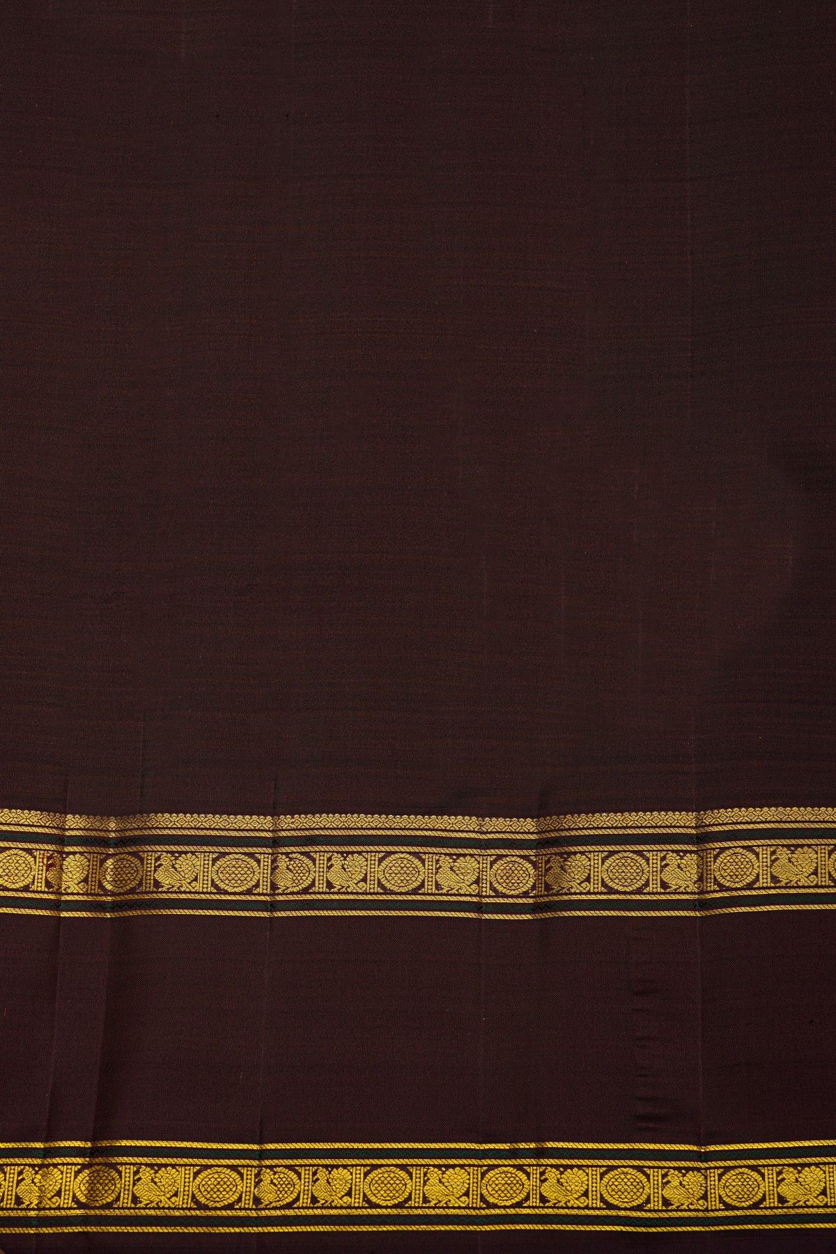 Kancheepuram Silk Multi Colour Saree With Florals And Peacocks In Boxes Border