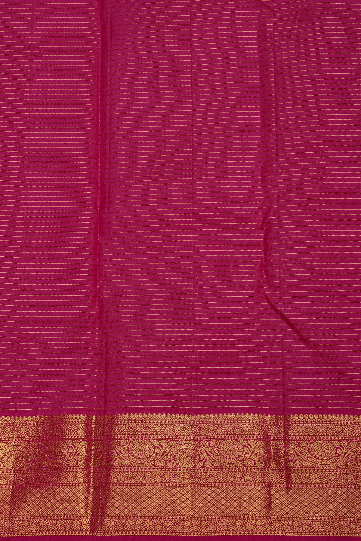 Kancheepuram Pure Silk Red Saree With Florals and Leaves Border