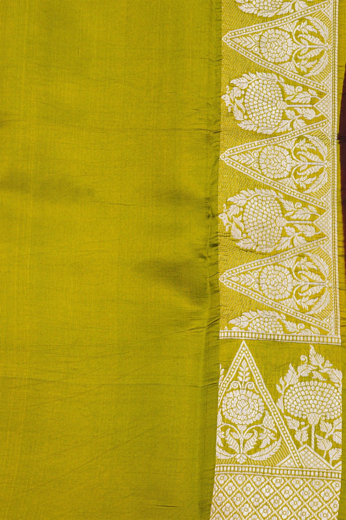 Fancy Matka Silk Dark Wine Saree With Florals And Buttis Body And Contrast Florals And Leaves Border