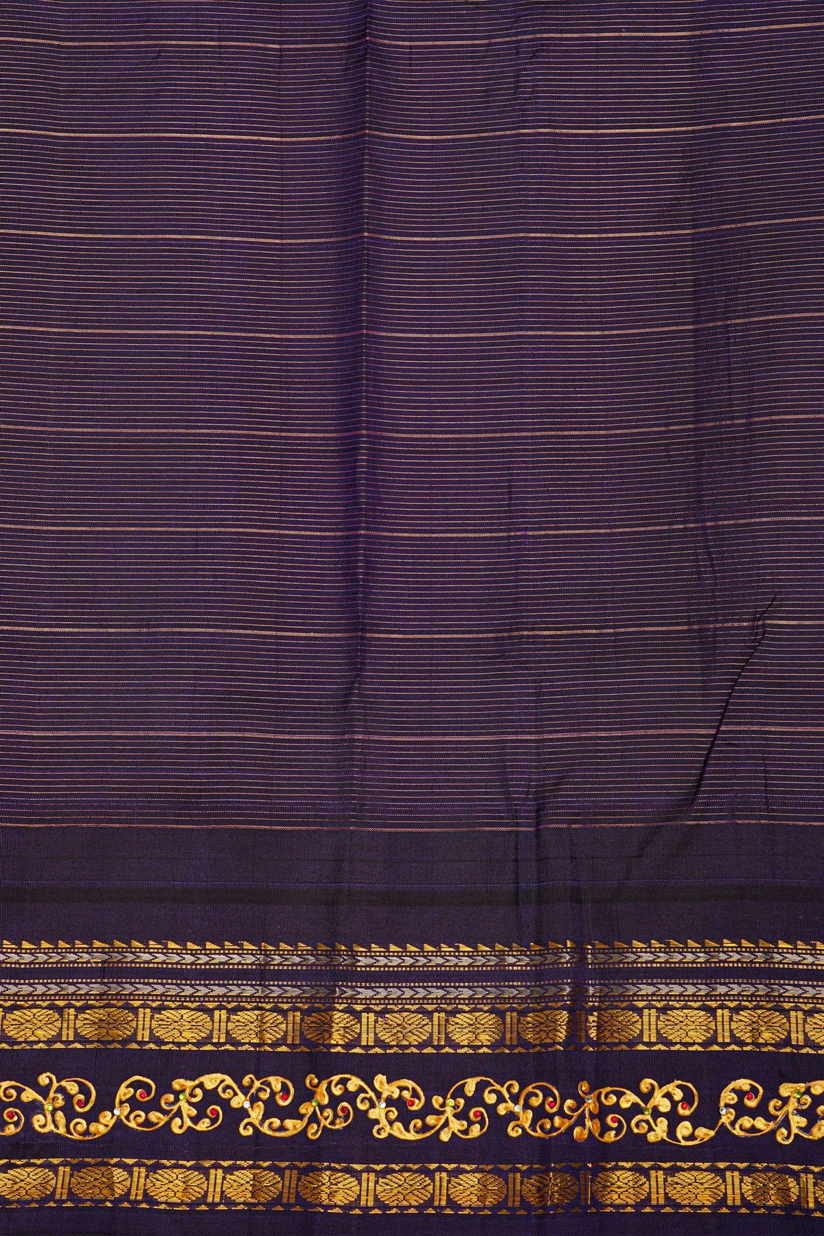 Gadwal Silk Mint Green Saree With Tanjore Hand Painted Border