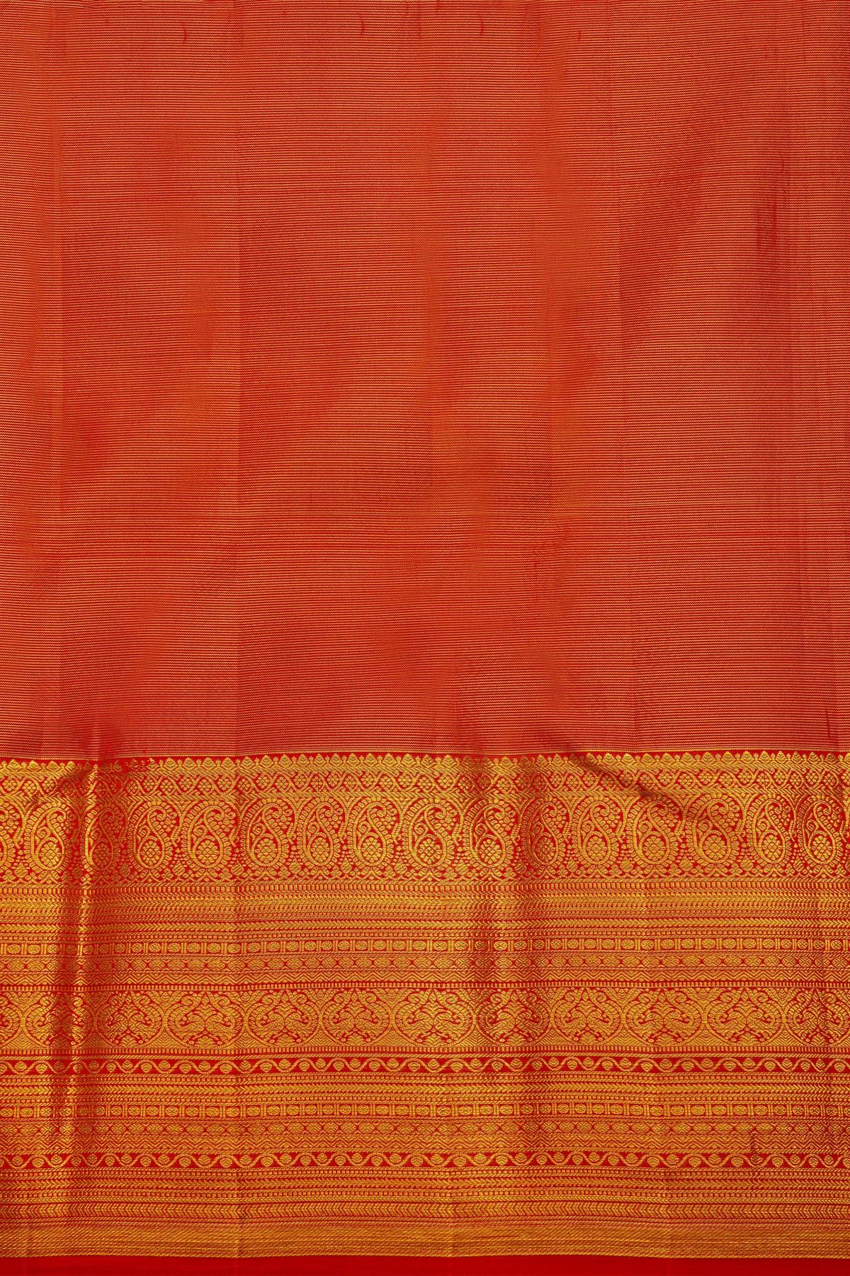 Kancheepuram Tissue Bottle Green Saree With Florals Jaal Body And Mango Paisley Border