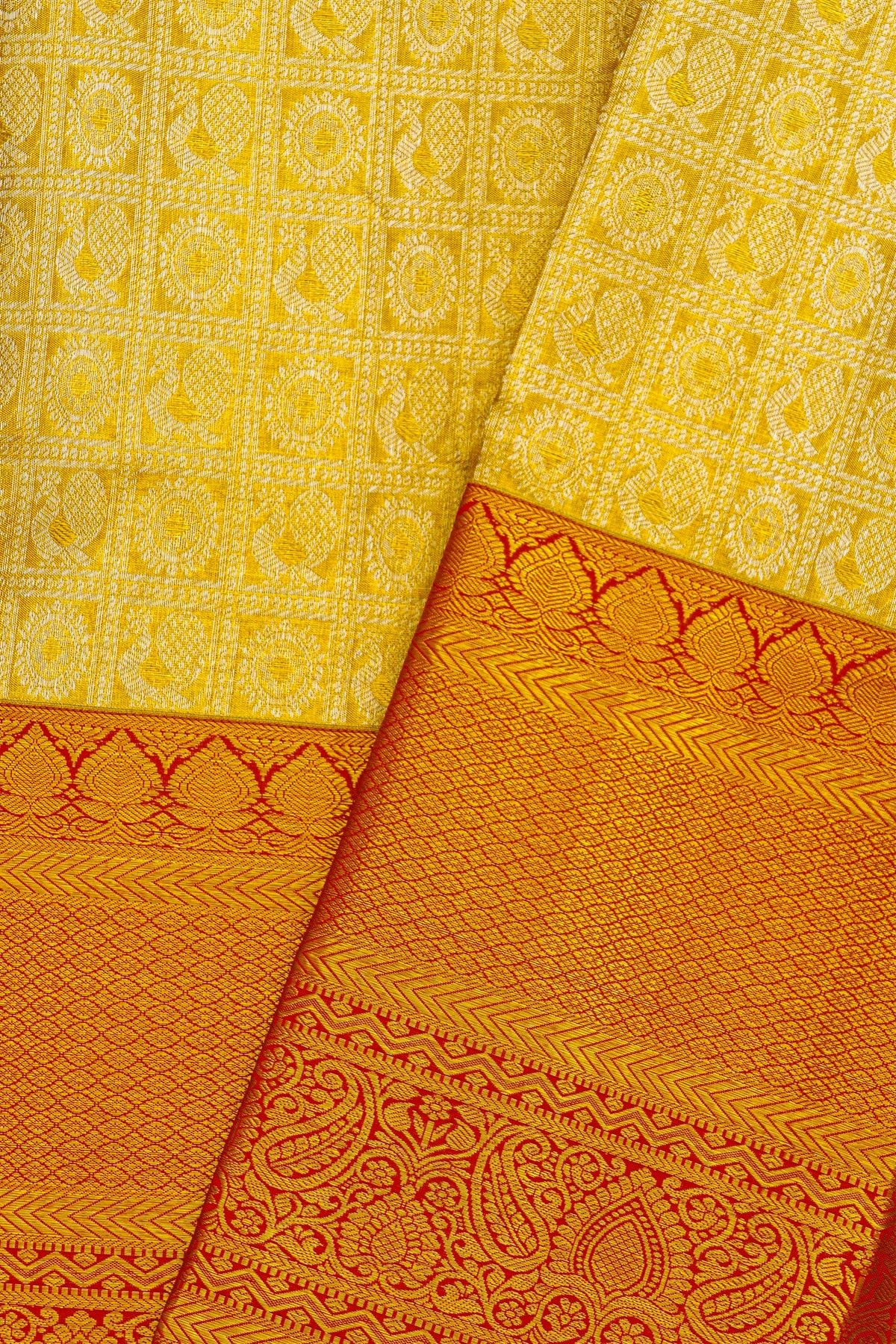 Kancheepuram Silk Dual Colour Saree With Floral Brocade Pallu