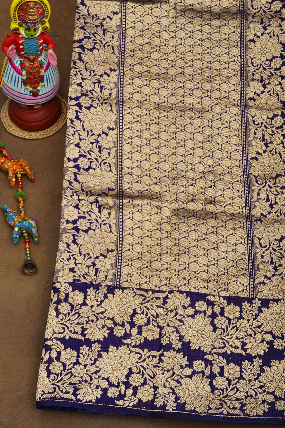 Fancy Matka Silk Sea Green Saree With Florals And Leaves Jaal Border
