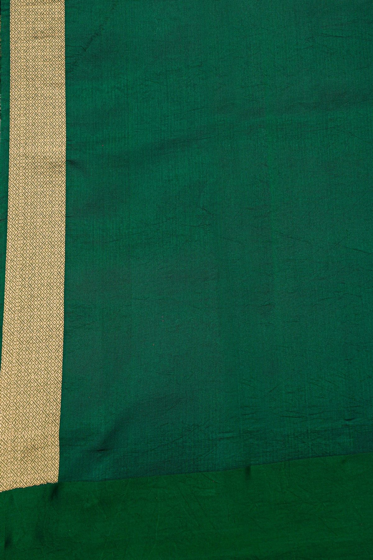 Fancy Matka Silk Bottle Green Saree With Florals And Leaves Jaal Body