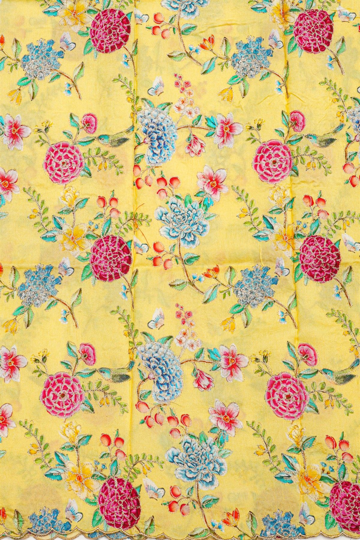 Fancy Kora Yellow Saree With Patch Work Border