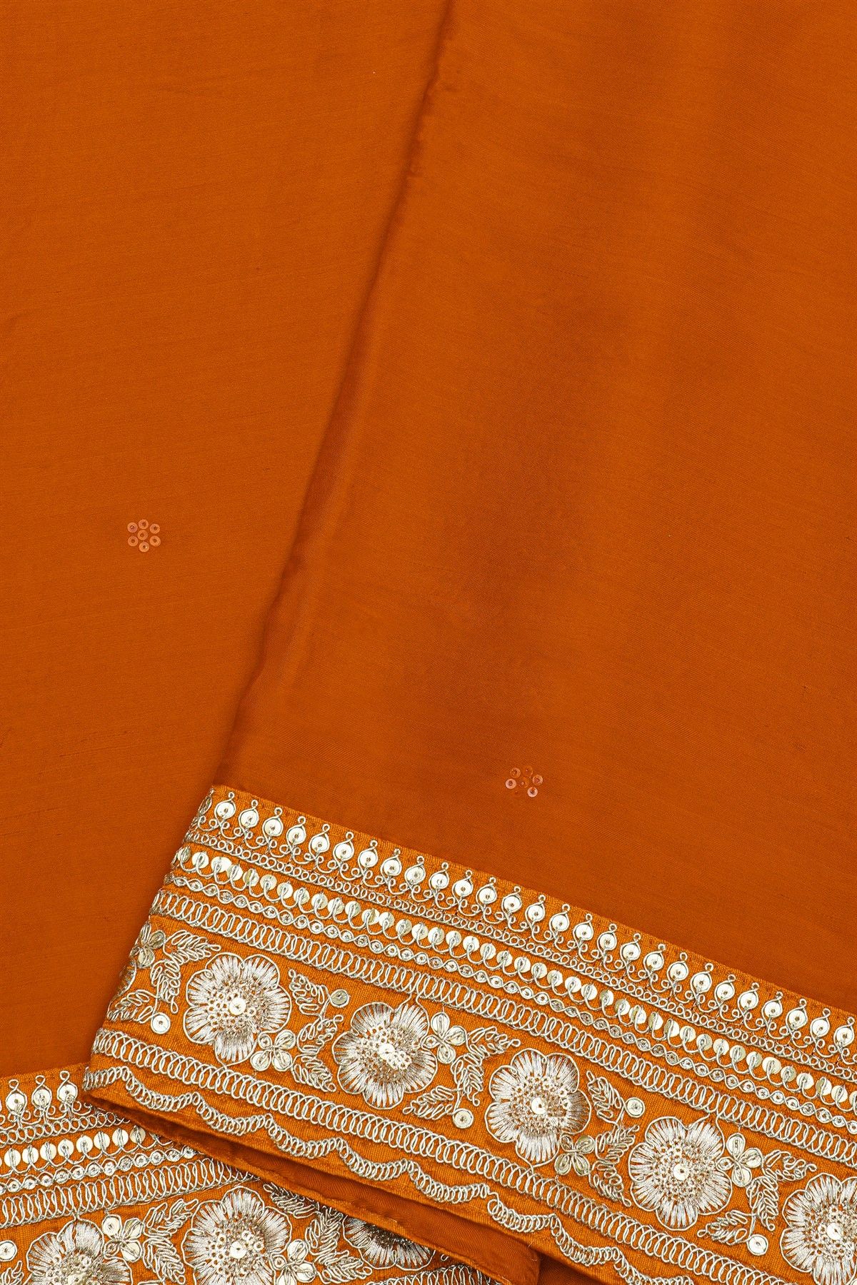 Fancy Crepe Red Saree With Sequin Work Body