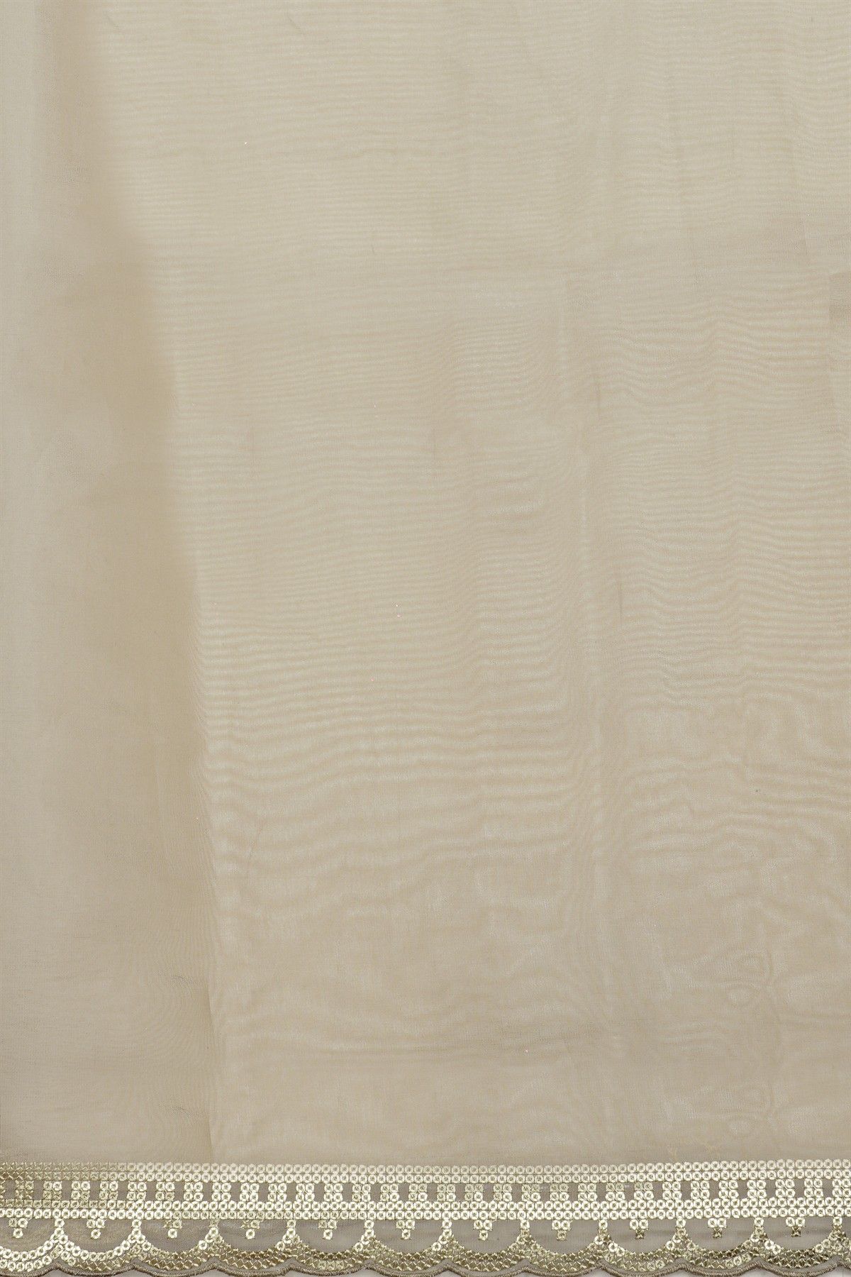 Fancy Kora Beige Saree With Florals And Leaves In Thread Work Body