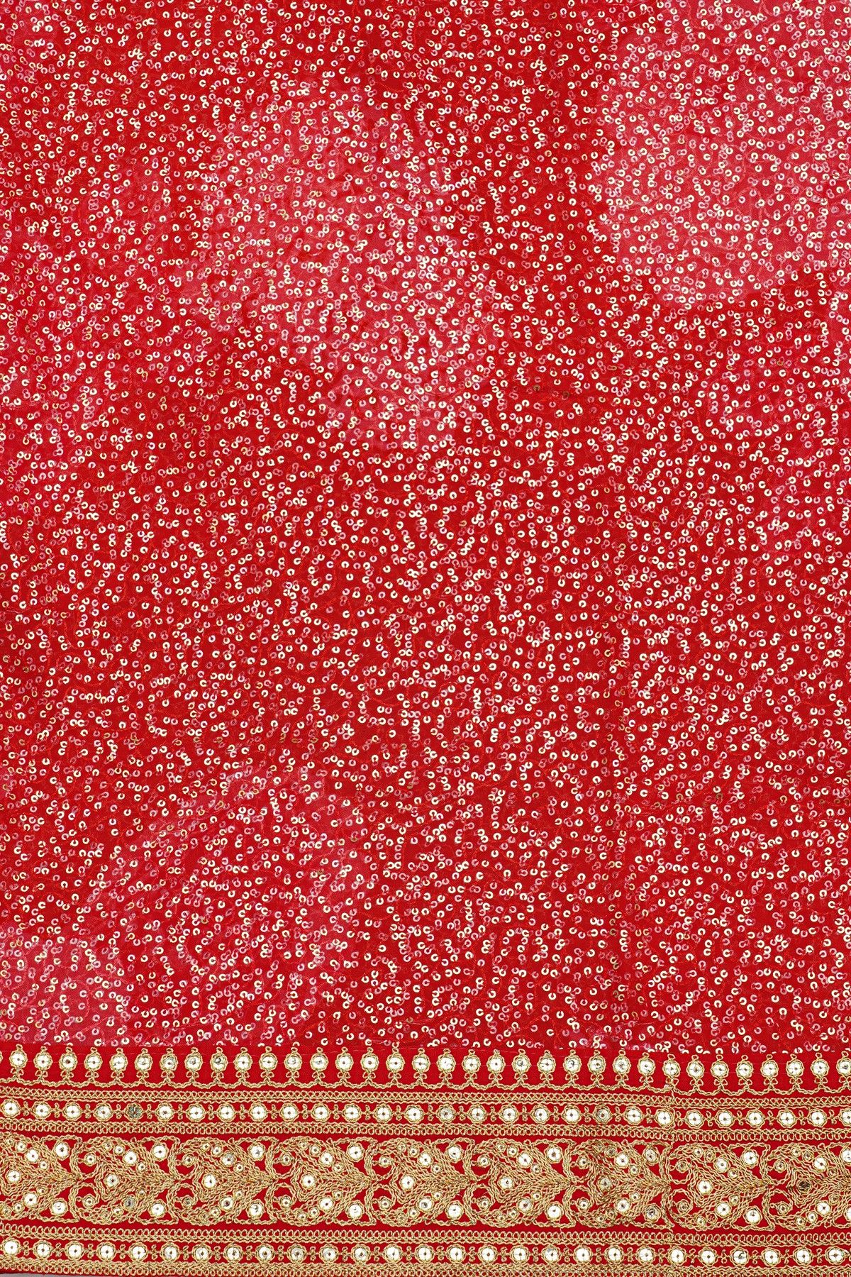Fancy Crepe Red Saree With Florals In Sequin Work Body
