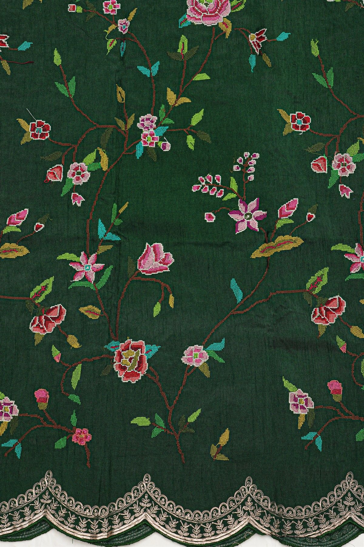 Fancy Kora Multi-Colour Saree With Zari Lines Body