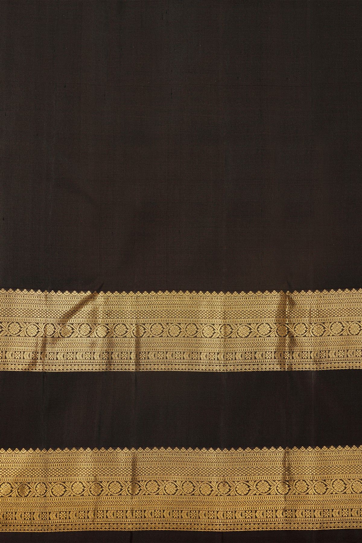 Kancheepuram Silk Orange Saree With Florals In Zari Checks Body And Contrast Gap Border
