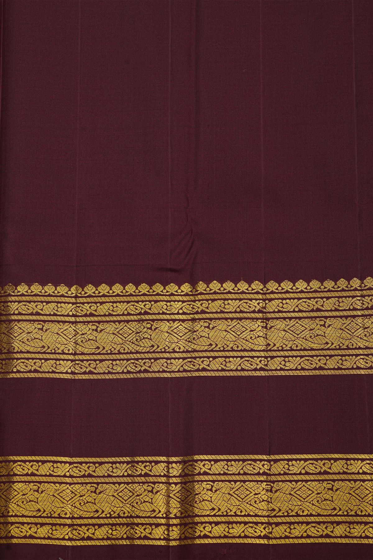 Kancheepuram Silk Dual Colour Saree With Traditional Temple Border