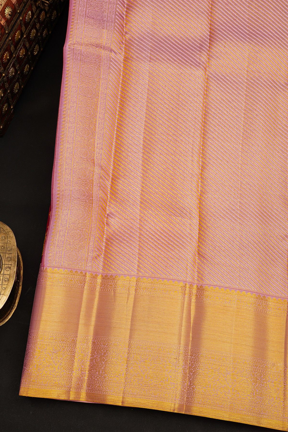 Kancheepuram Silk Maroon Saree With Floral Buttis Kaddi Border