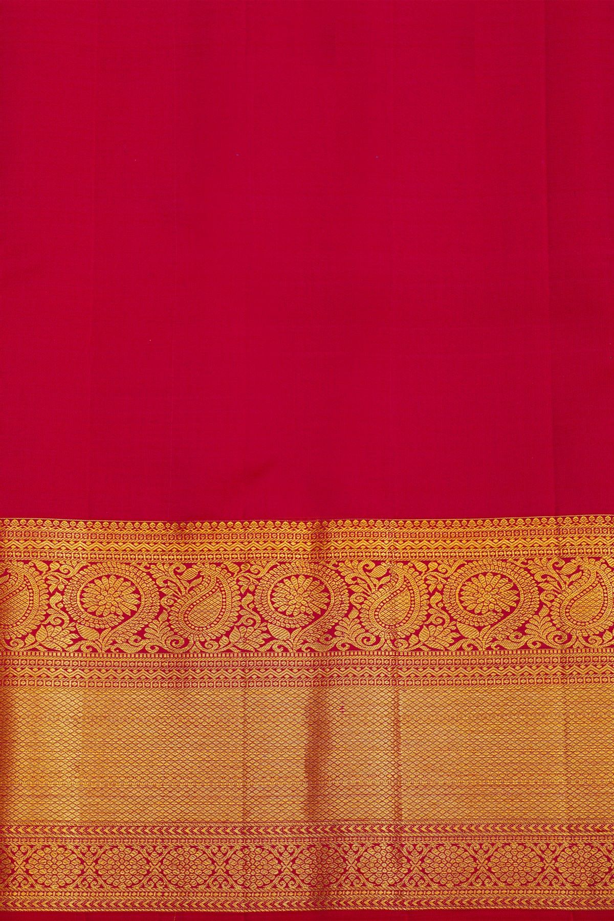 Kancheepuram Silk Dual Colour Saree With Floral Body Self Border