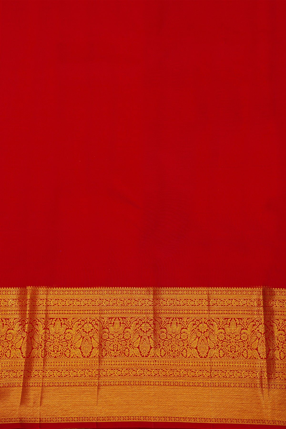 Kancheepuram Silk Red Saree With Floral Brocade Pallu