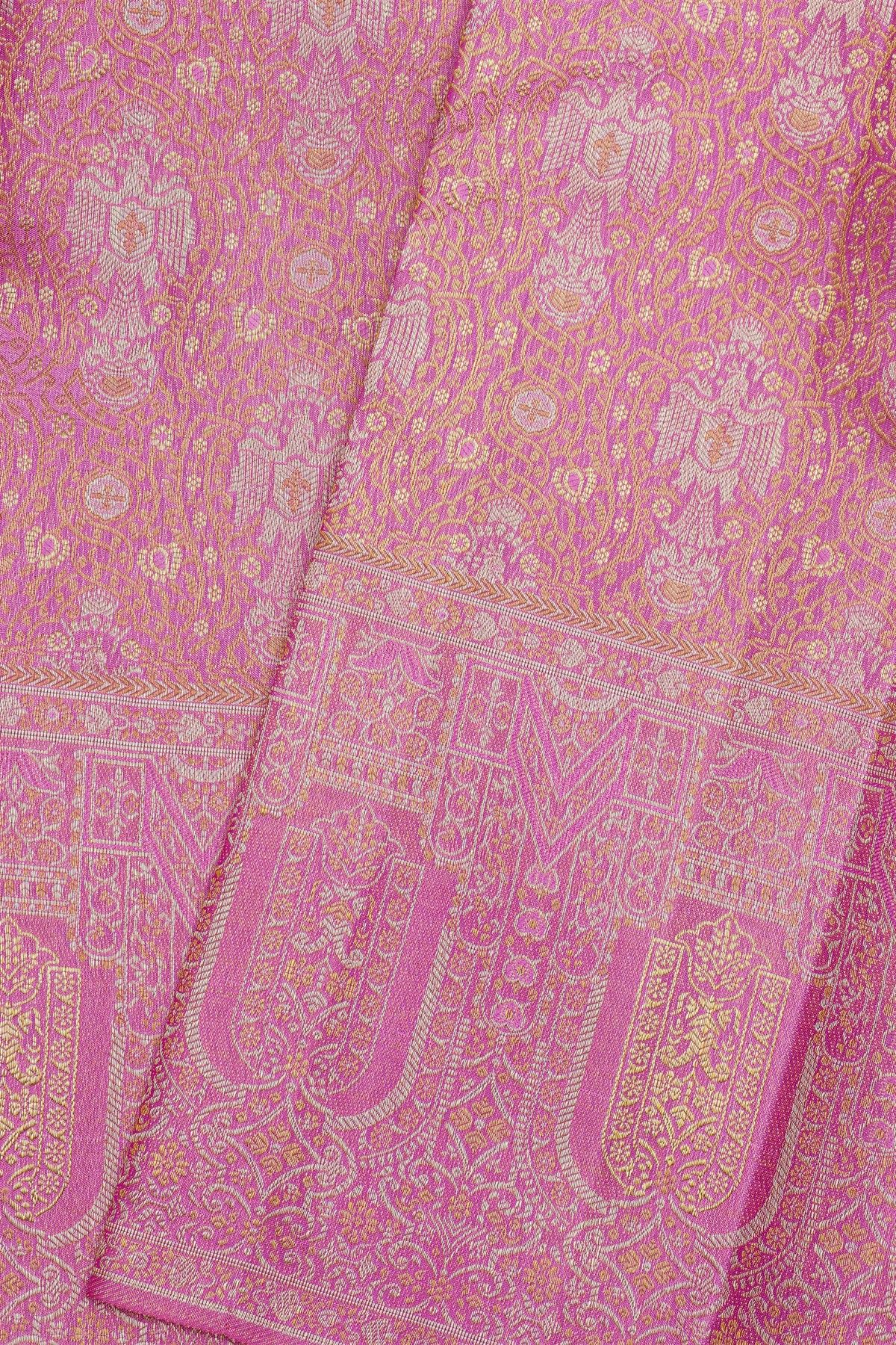 Kancheepuram Silk Lavender Saree With All Over Florals Body Self Border