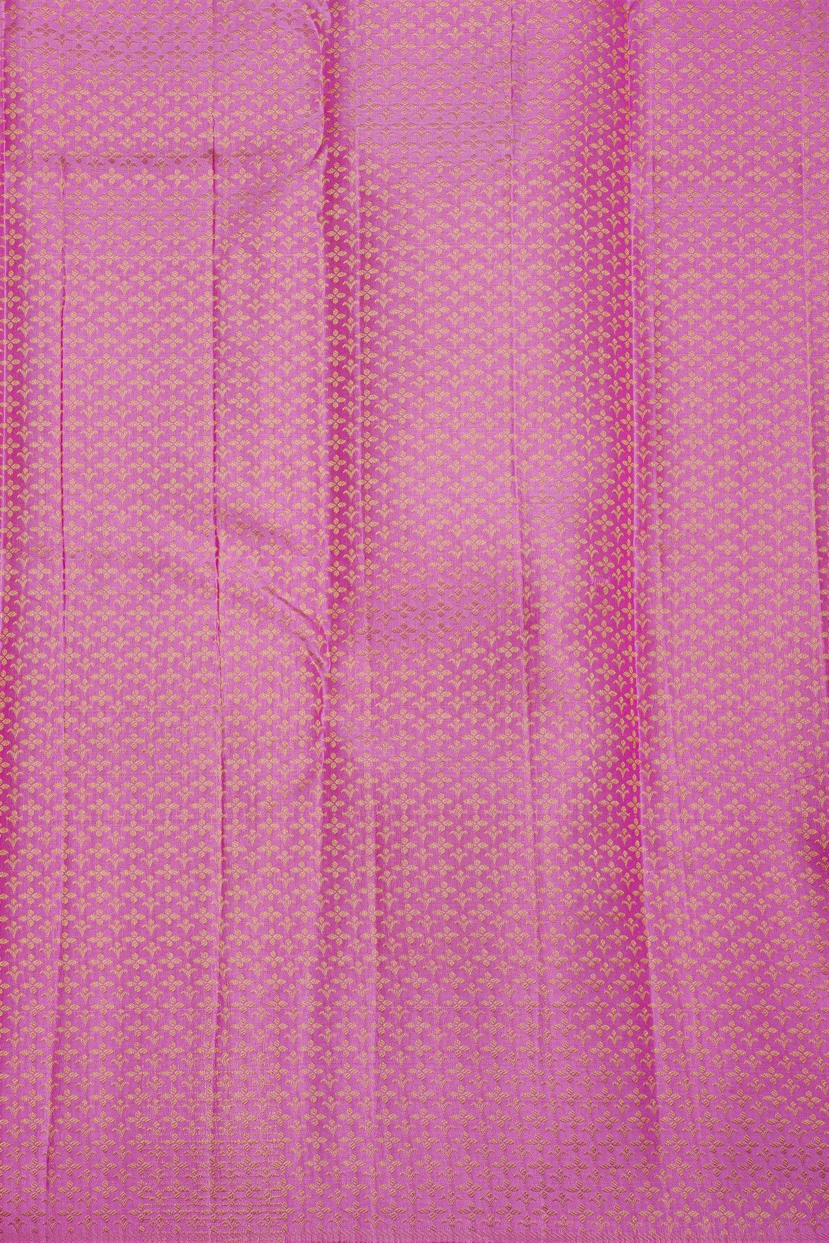 Kancheepuram Silk Lavender Saree With All Over Florals Body Self Border