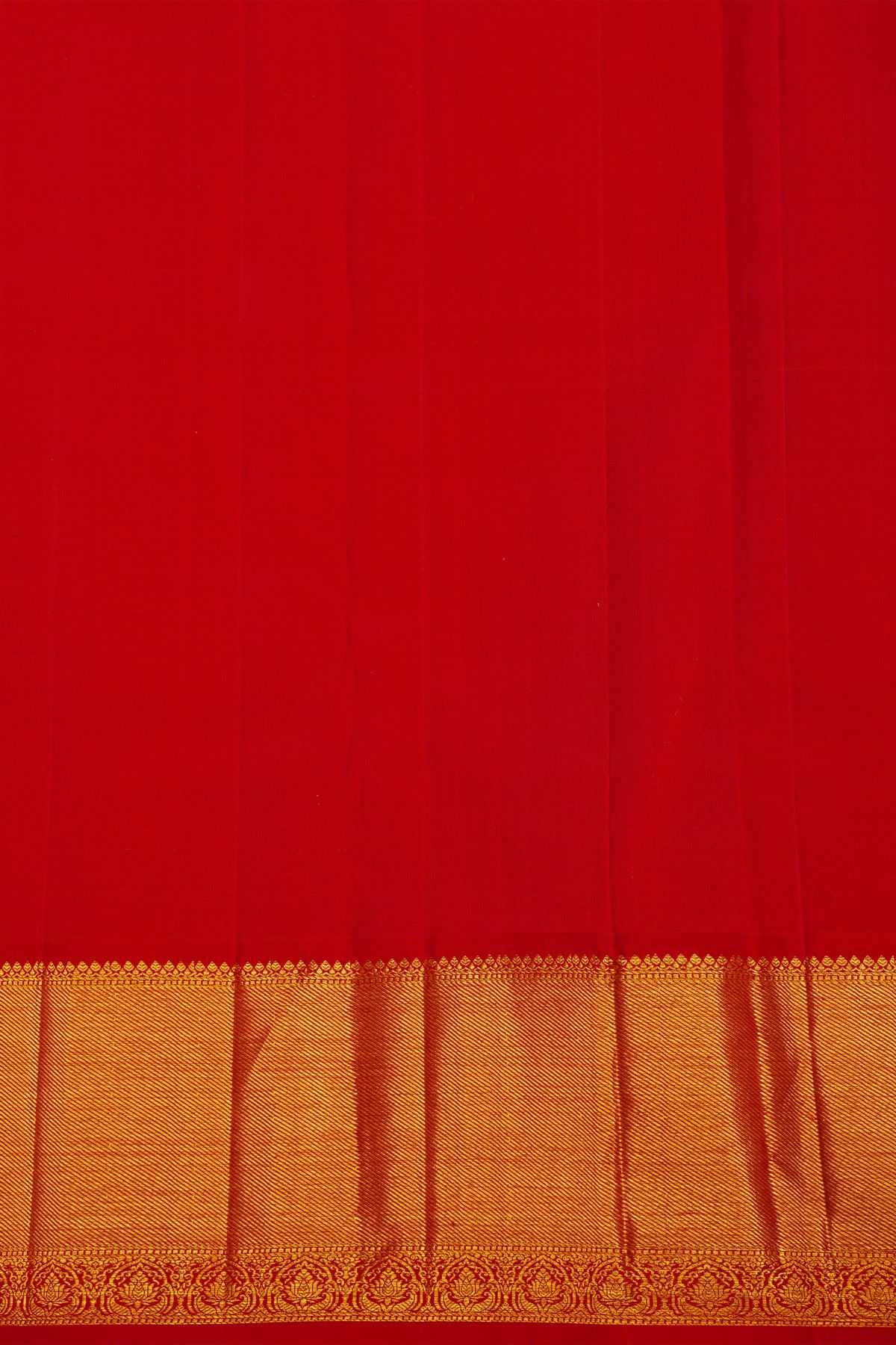 Kancheepuram Silk Red Saree With Florals Body Self Border