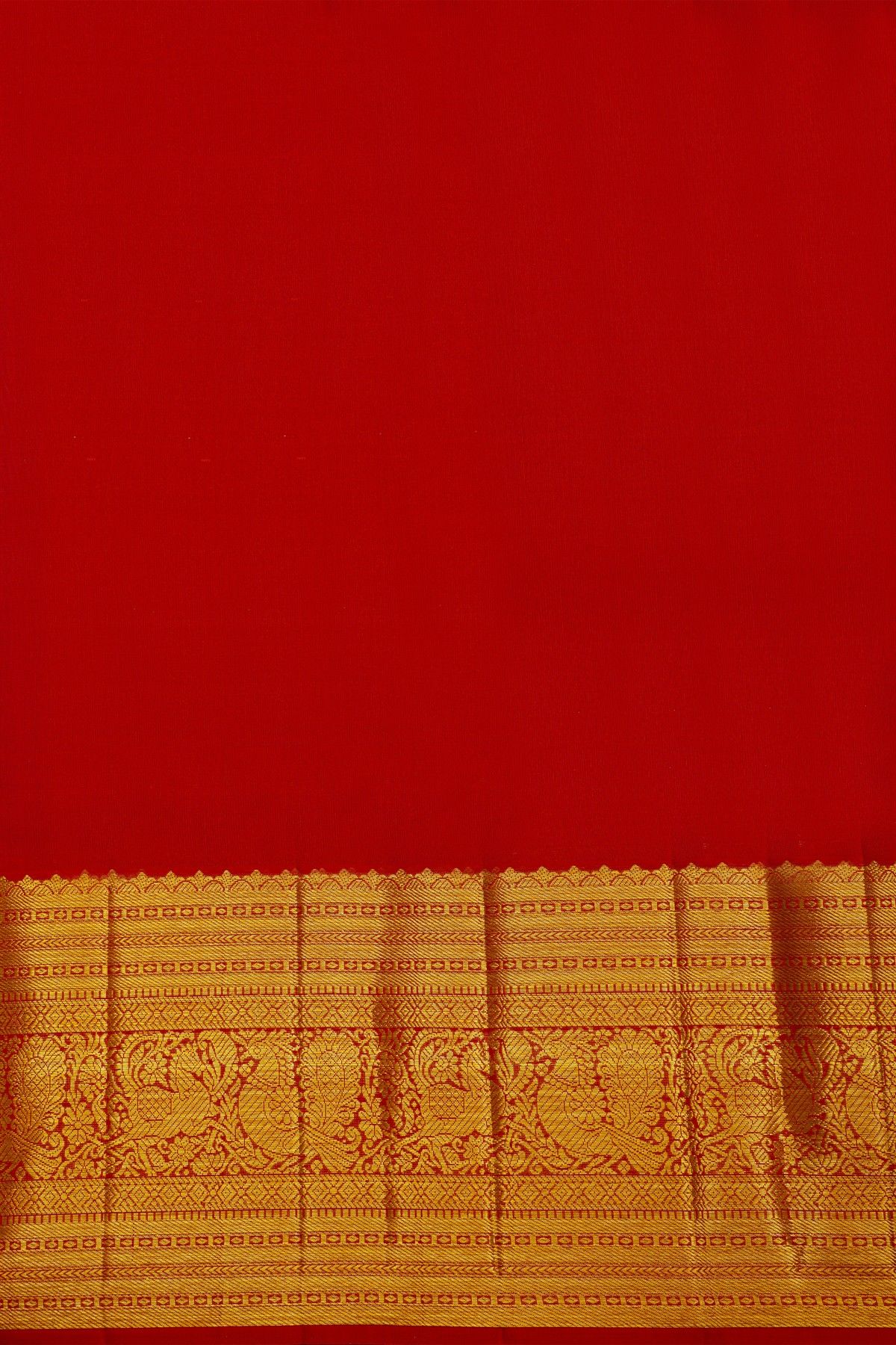 Kancheepuram Silk Yellow Saree With Florals And Leaves Border
