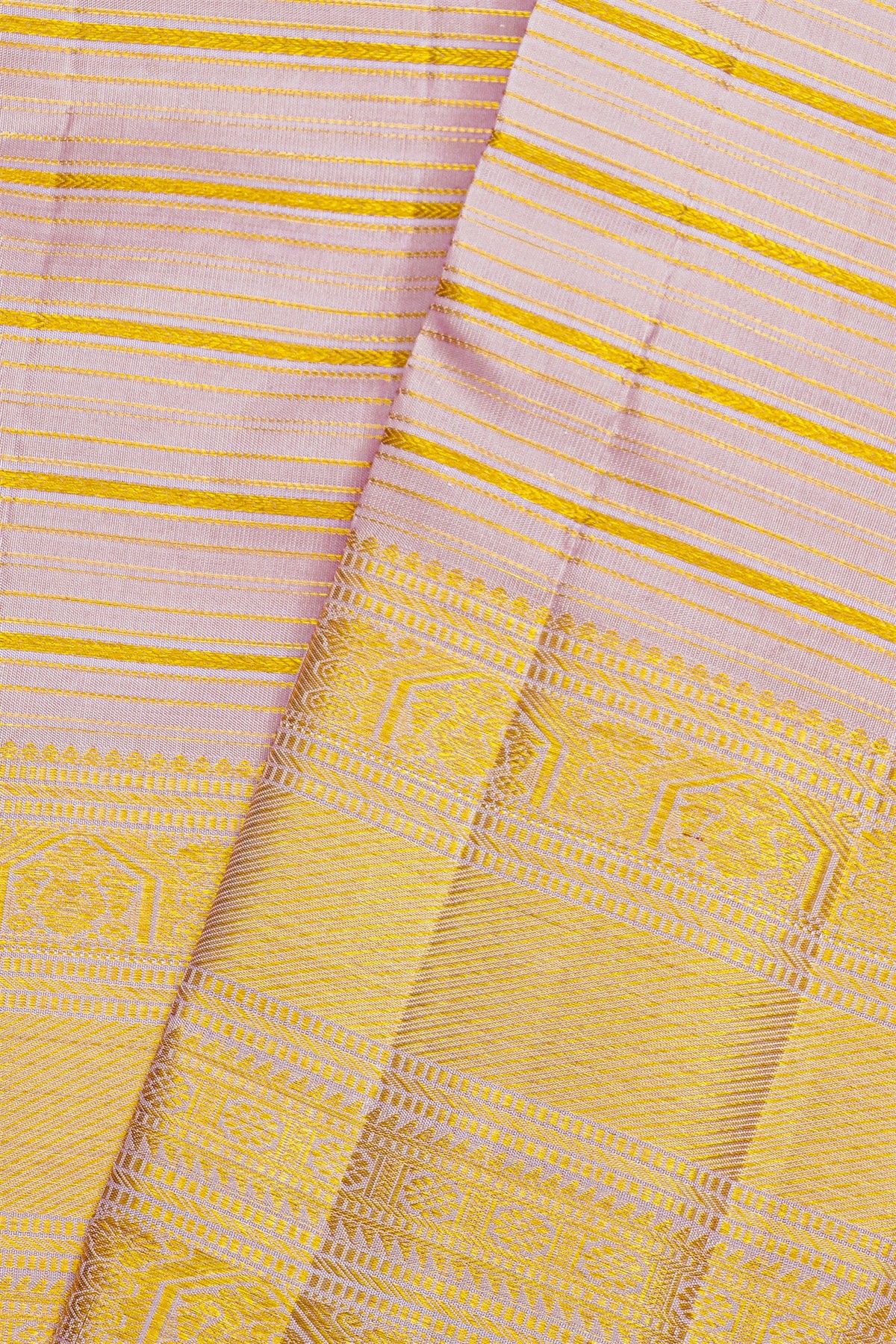 Kancheepuram Silk Lavender Saree With Vintage Body Self Border
