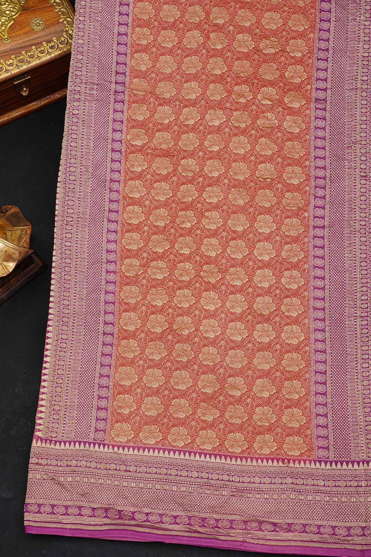 Fancy Georgette Pink Saree With Meenakari Floral Jaal Body And Self Diamonds In Zari And Florals Border
