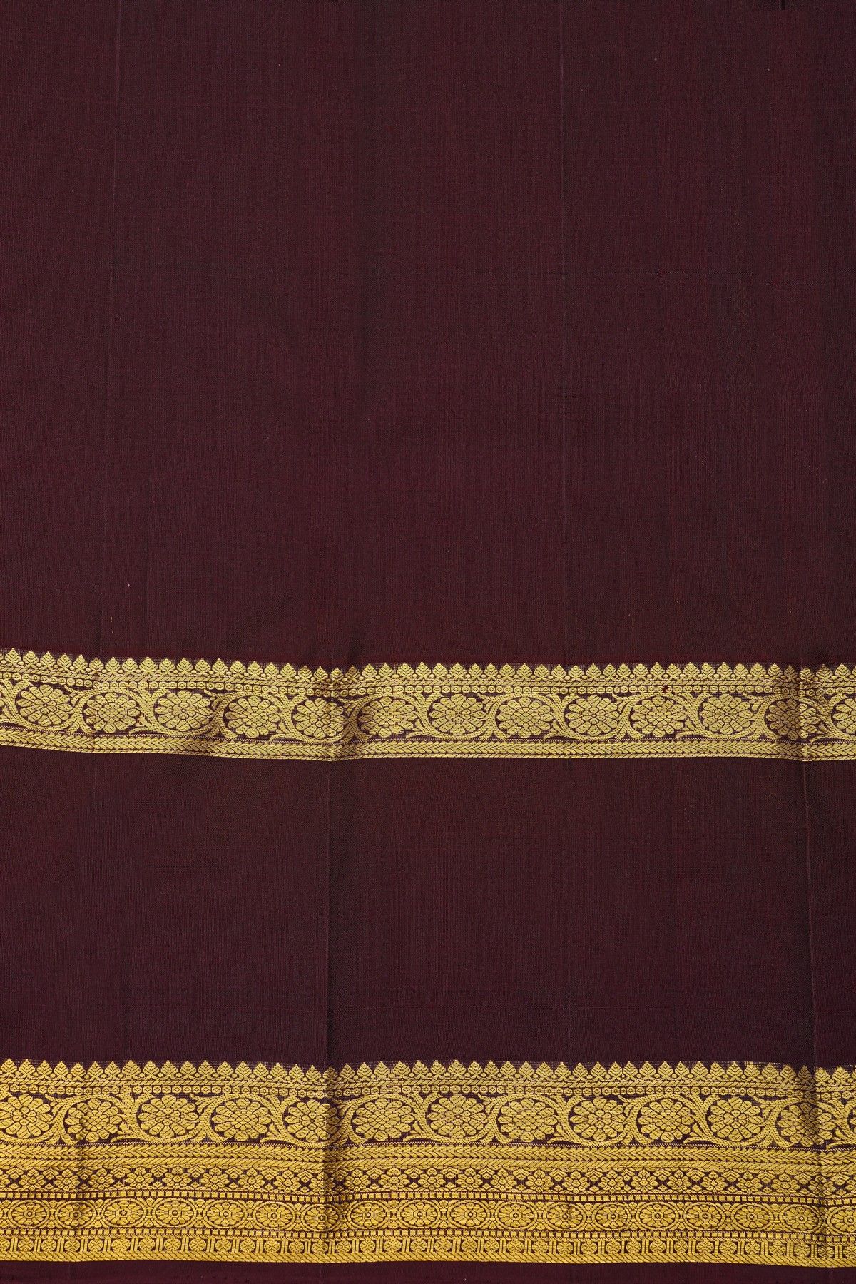 Kancheepuram Silk Bottle Green Saree With Florals And Peacocks In Zari Checks