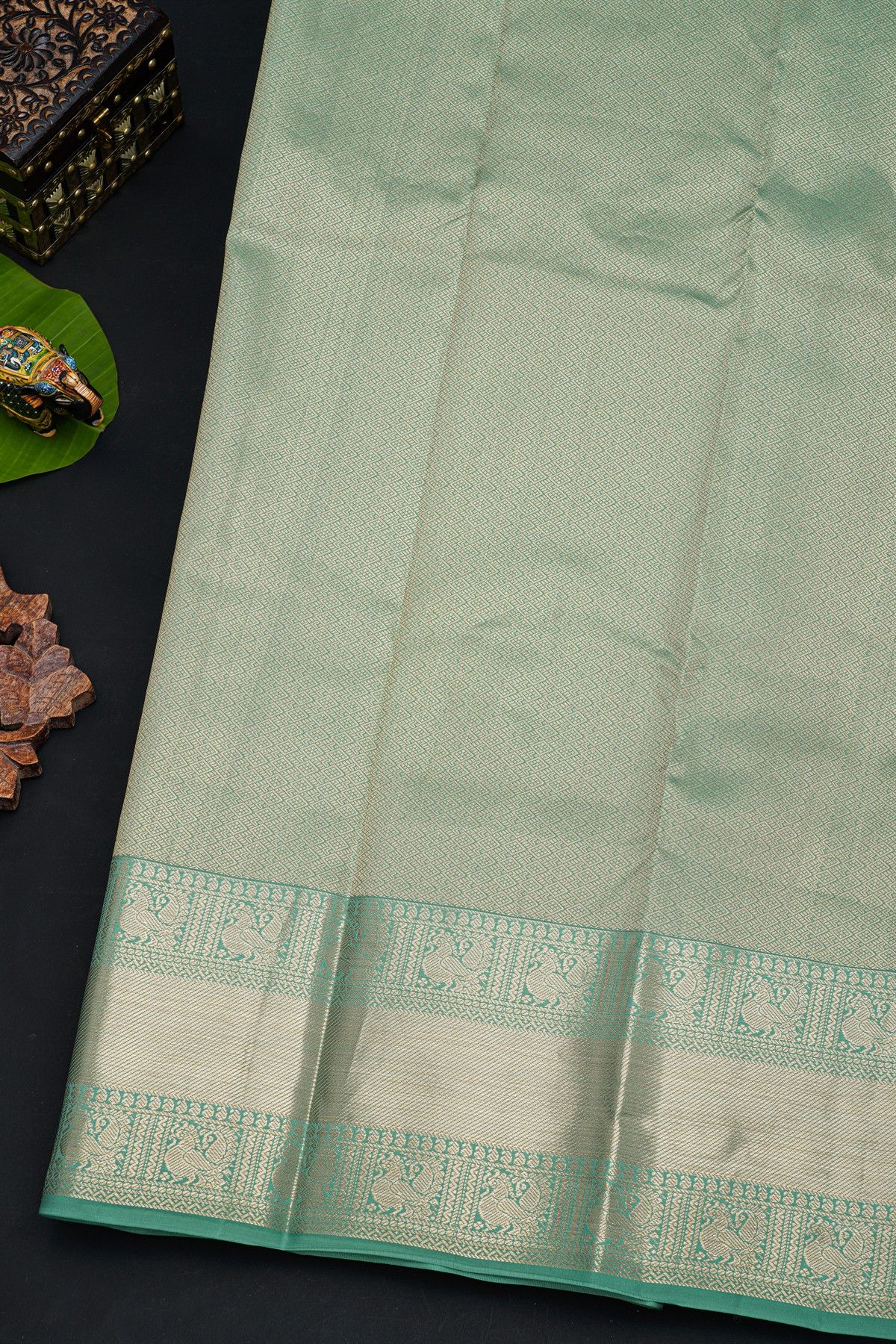 Kancheepuram Silk Red Saree With Florals And Peacocks In Zari