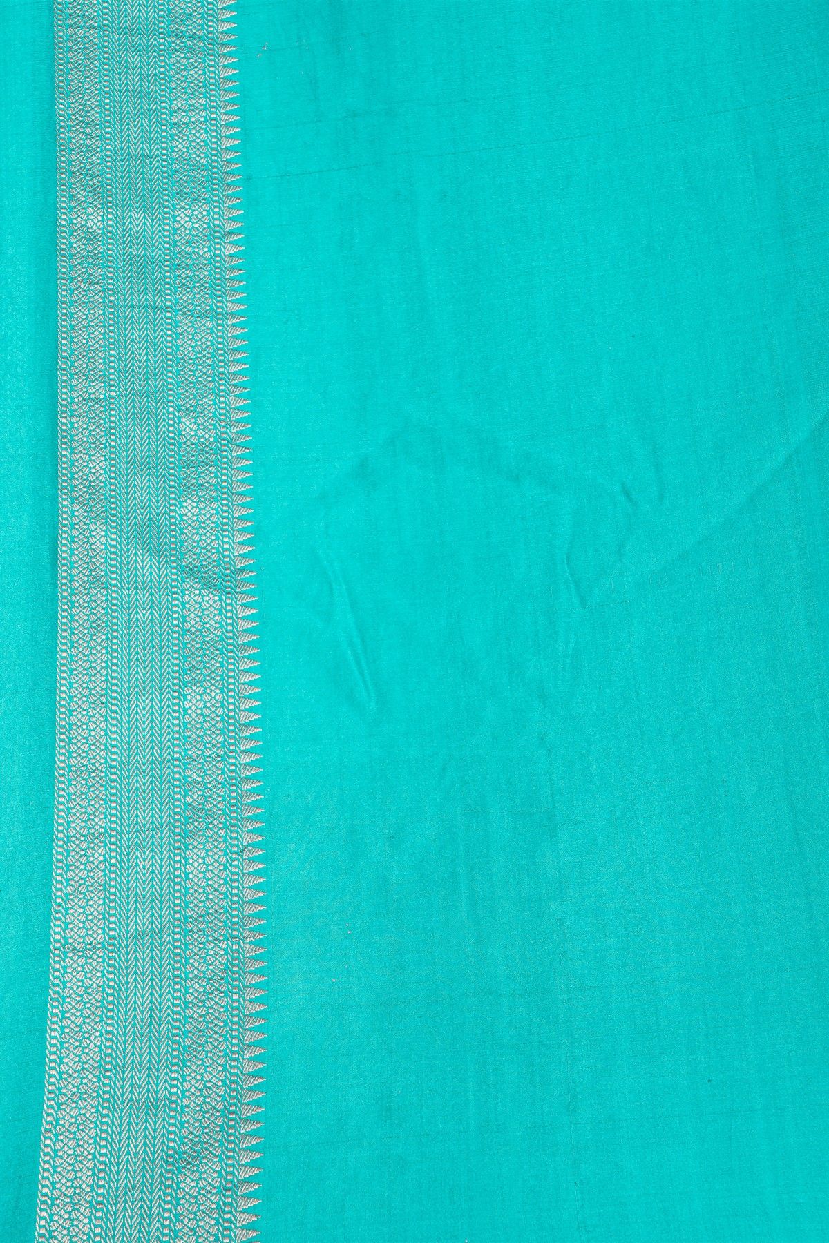 Banarasi Silk Royal Blue Saree With Zari Lines Body And Self Florals And Leaves Border